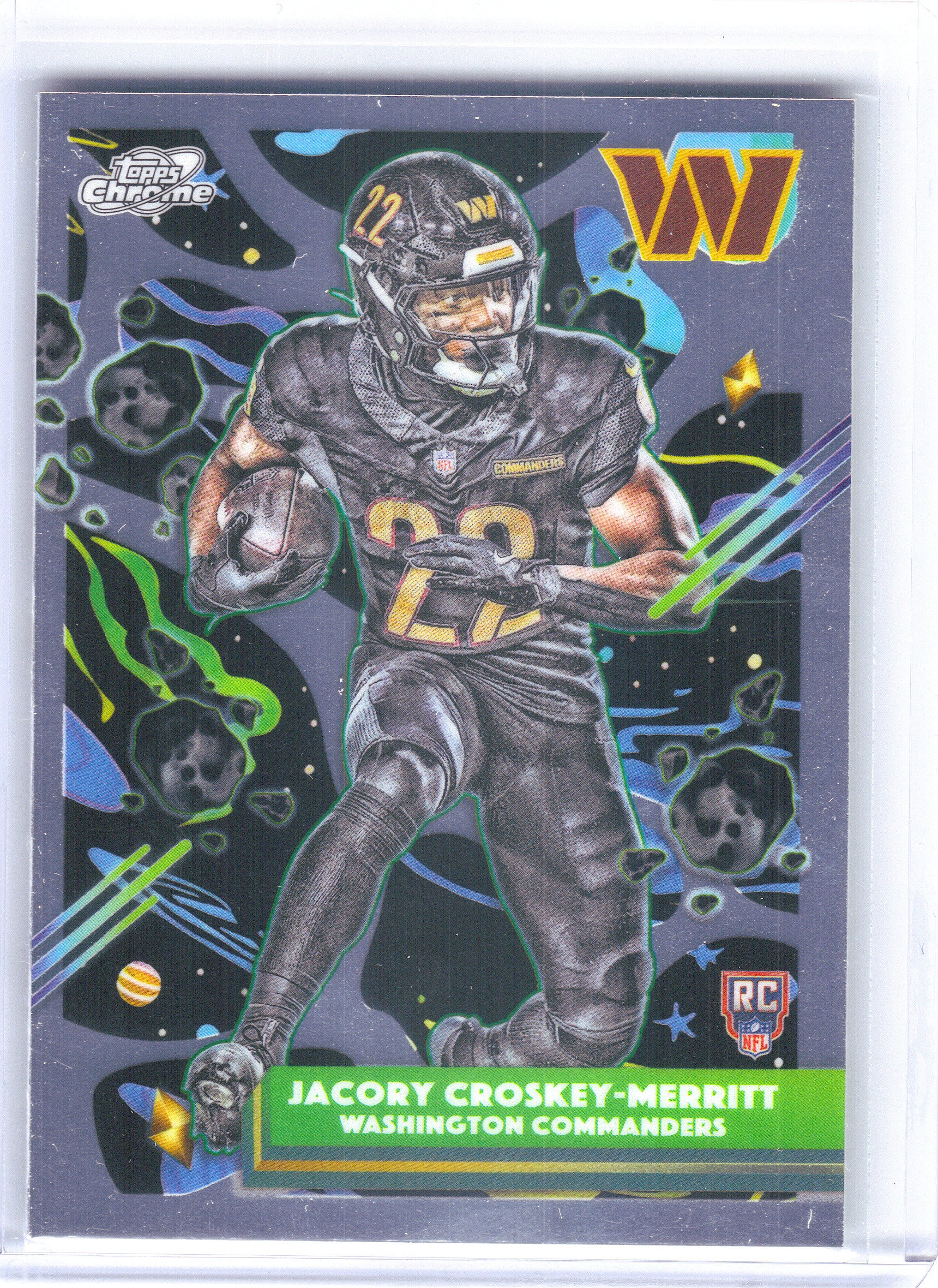 2025 Topps Chrome Cosmic #200 Jacory Croskey-Merritt Washington Commanders Rookie