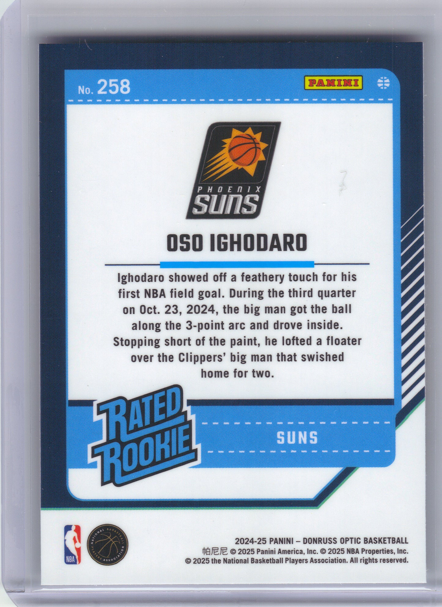 2024-25 Donruss Optic #258 Oso Ighodaro Phoenix Suns Rookie