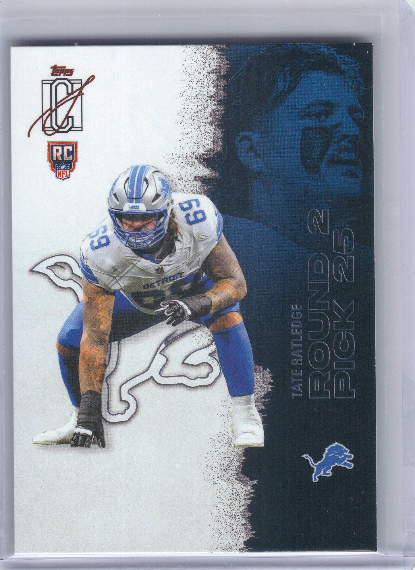 2025 Topps Signature Class #219 Tate Ratledge Detroit Lions Rookie