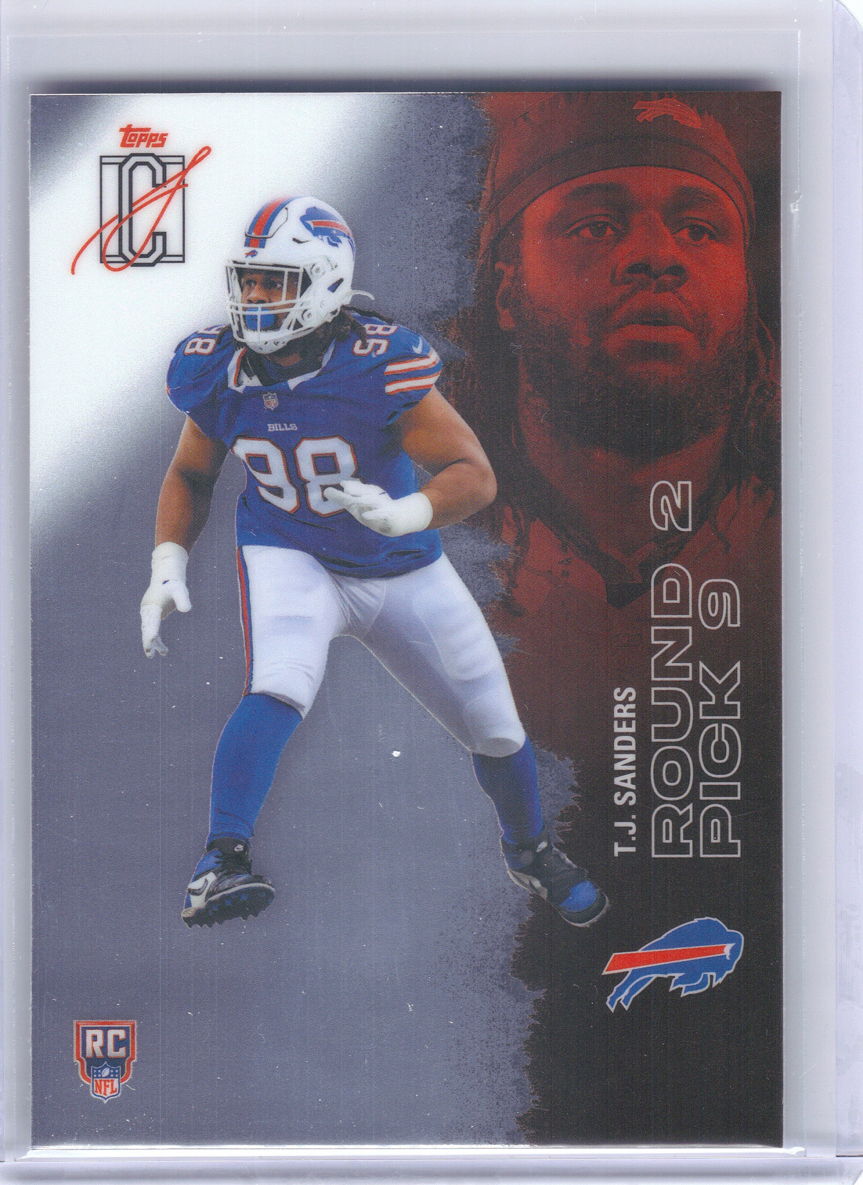 2025 Topps Signature Class #218 T.J. Sanders Chrome Buffalo Bills Rookie