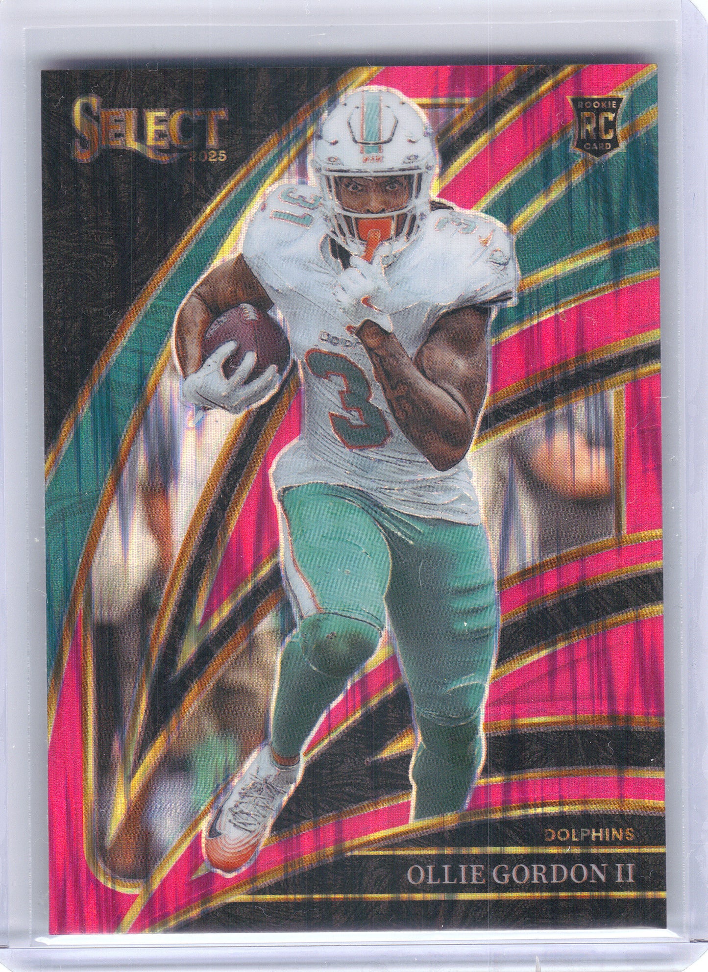 2025 Panini Select #281 Ollie Gordon II Pink Prizm Shock Miami Dolphins