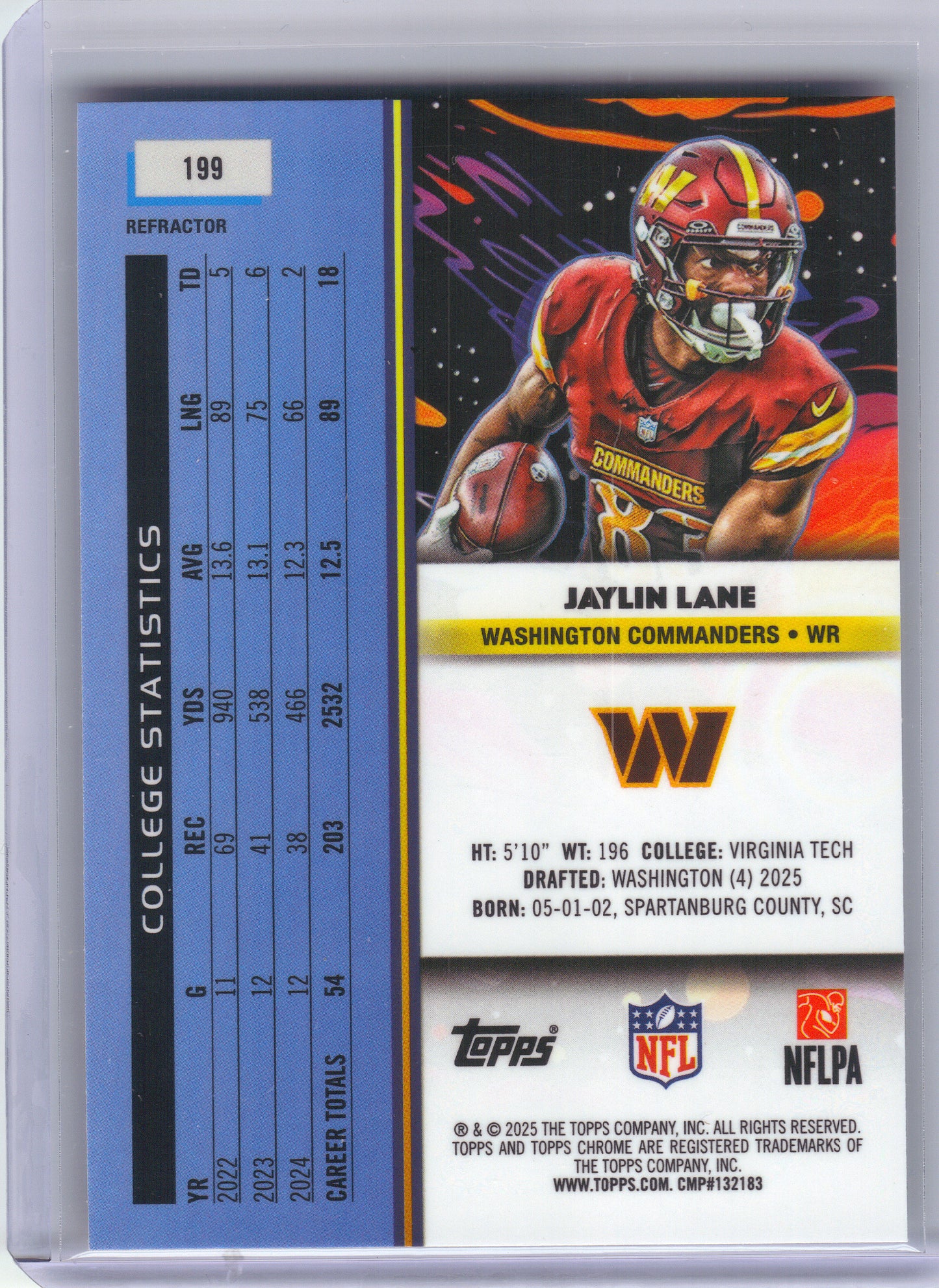 2025 Topps Chrome Cosmic #2 Trey Benson Refractor Arizona Cardinals