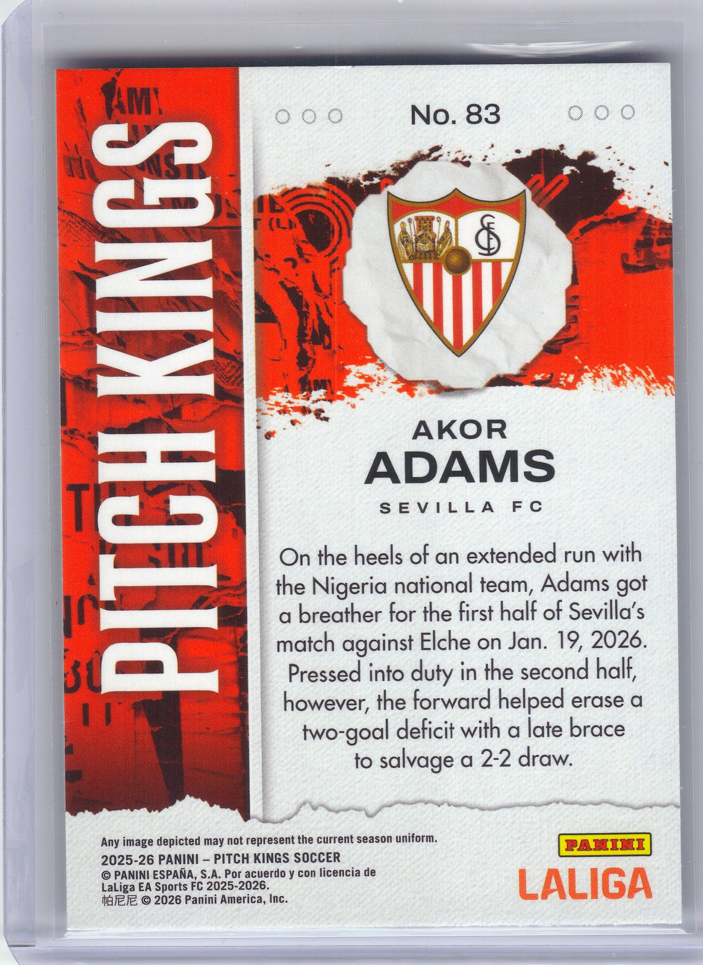 2025-26 Panini Pitch Kings #83 Akor Adams Sevilla