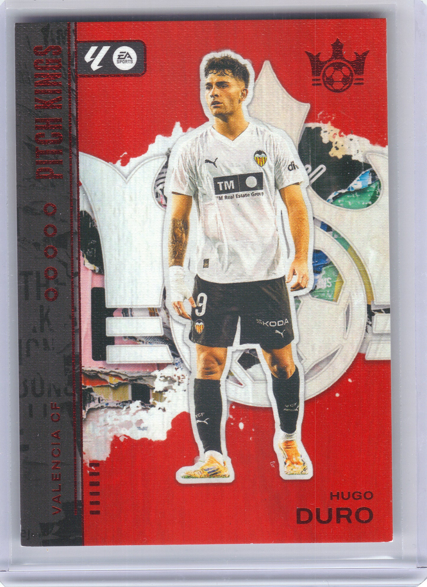 2025-26 Panini Pitch Kings #56 Hugo Duro Ruby #/199 Valencia SN
