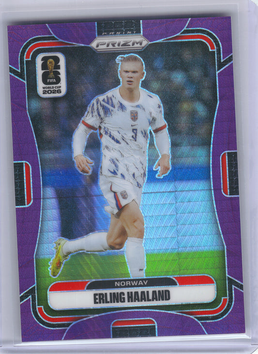 2026 Panini Prizm FIFA World Cup #333 Erling Haaland Purple Hyper #/299 Norway SN