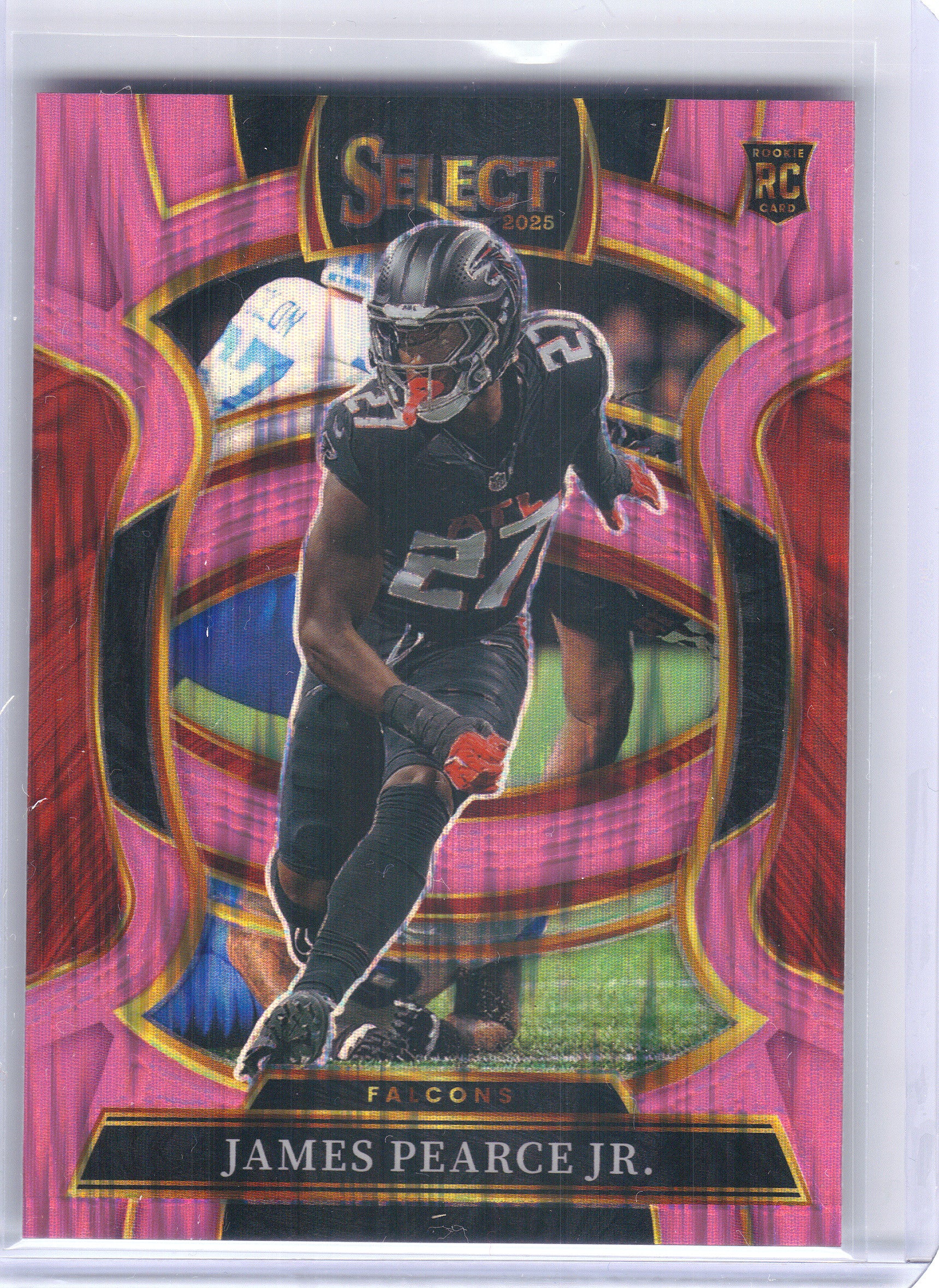 2025 Panini Select #48 James Pearce Jr. Pink Prizm Shock Atlanta Falcons