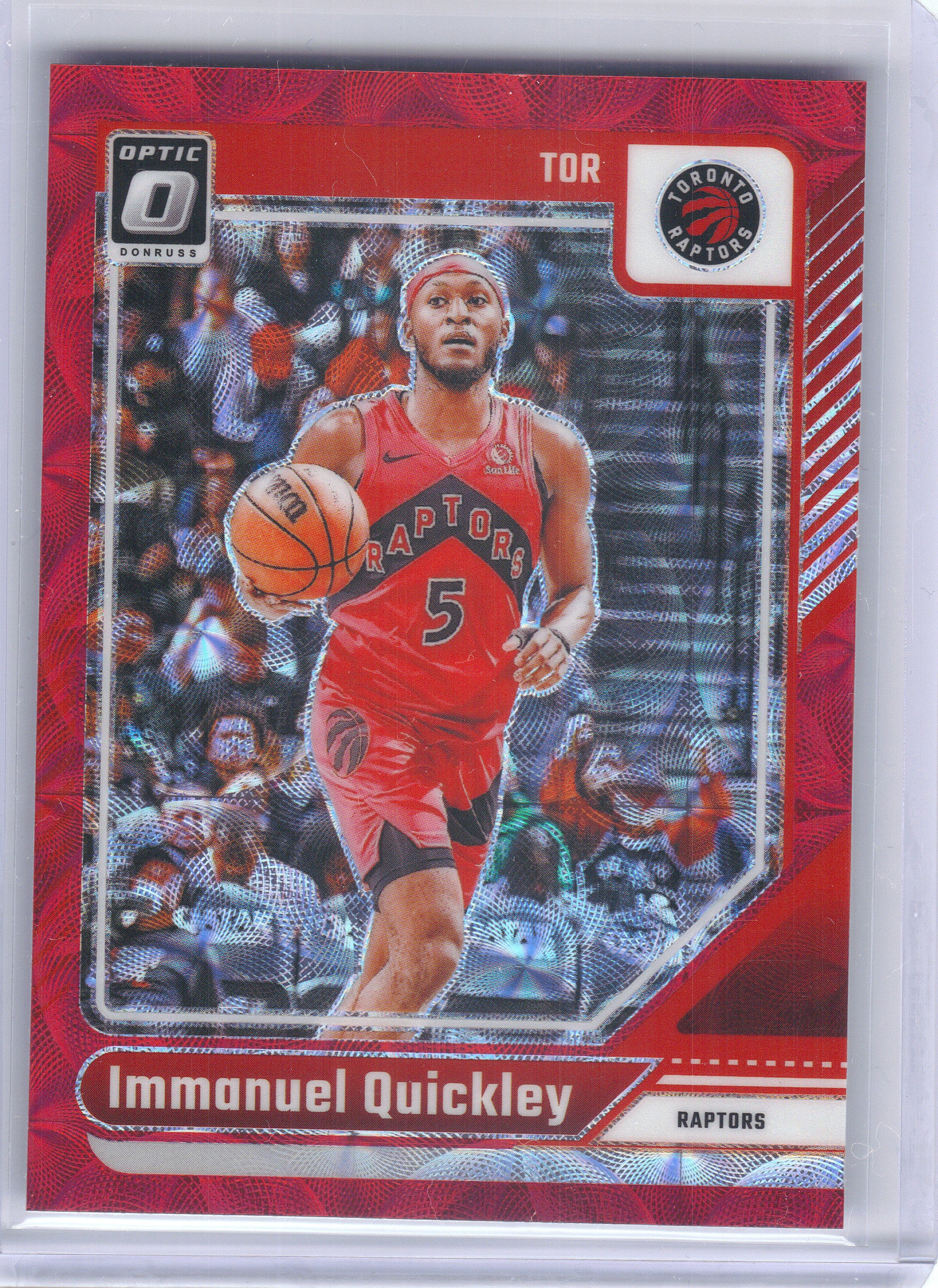 2024-25 Donruss Optic #86 Immanuel Quickley Red International Toronto Raptors