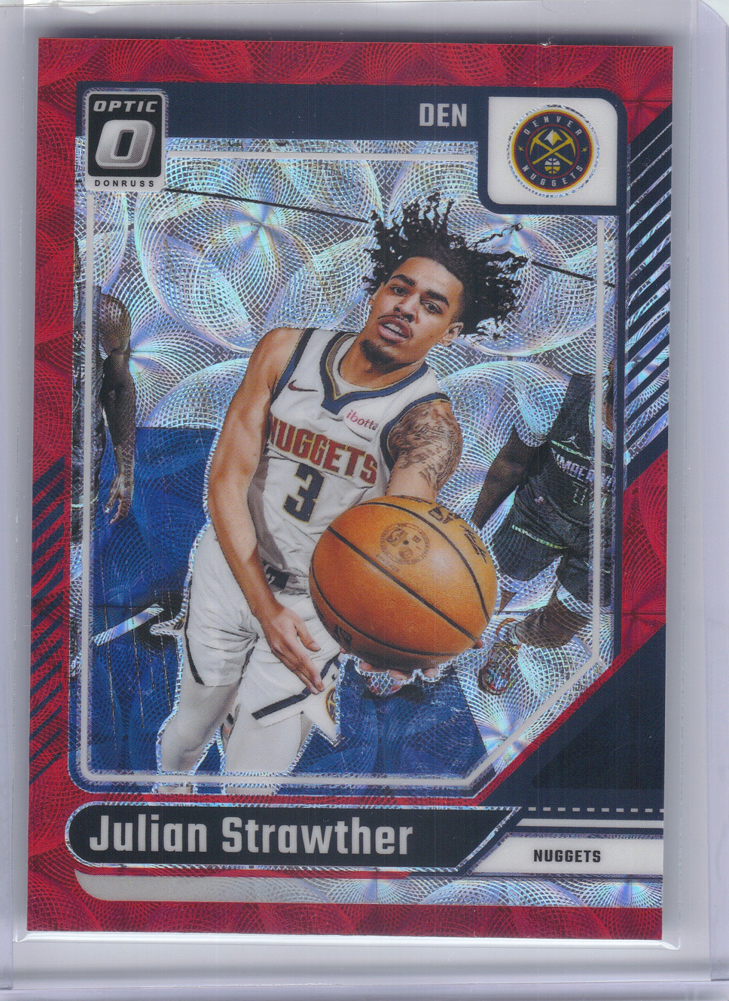 2024-25 Donruss Optic #29 Julian Strawther Red International Denver Nuggets