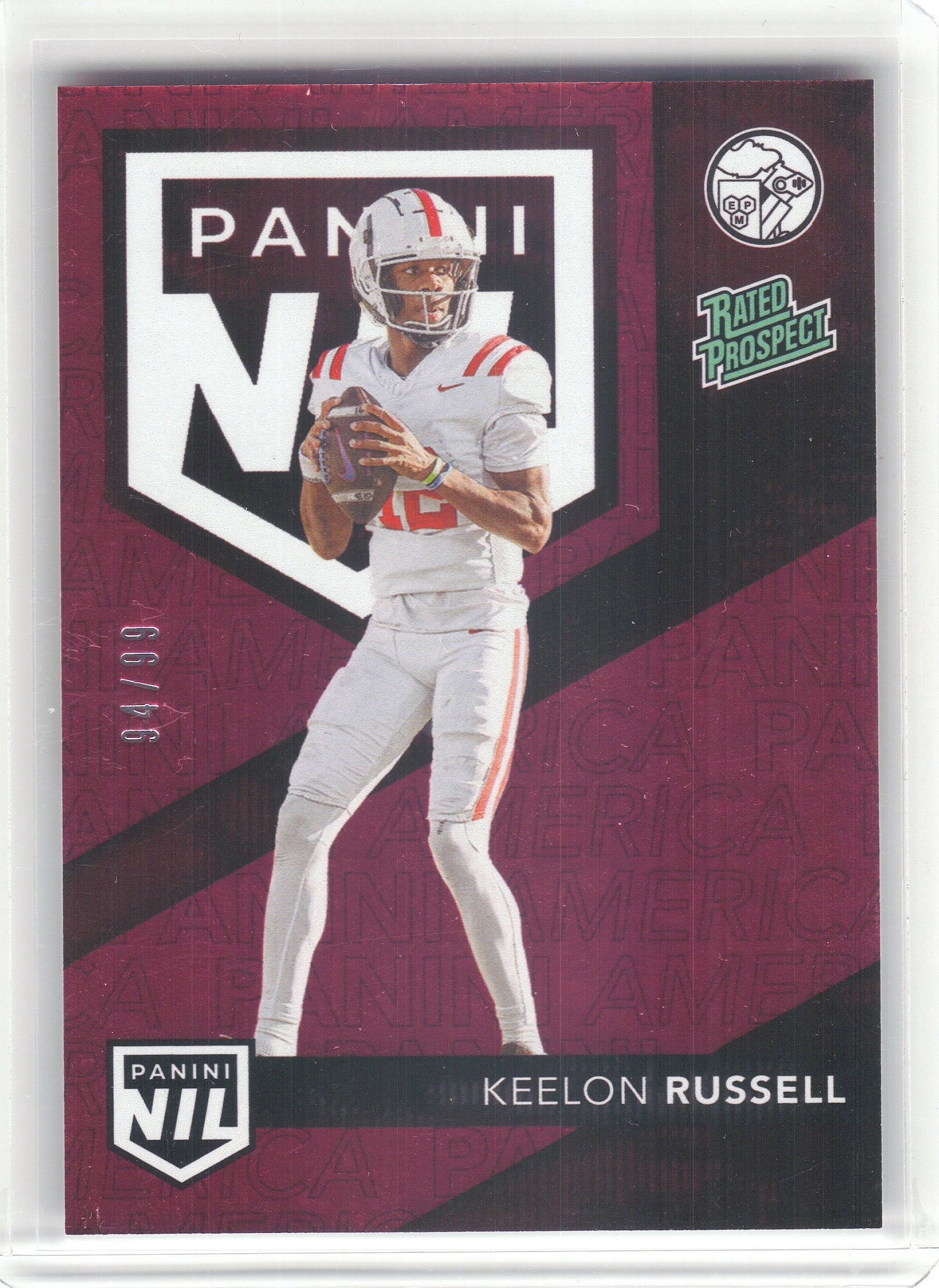 2025 Panini National Convention Silver Packs #NIL7 Keelon Russell NIL Prospects Red #/99 Alabama Crimson Tide SN