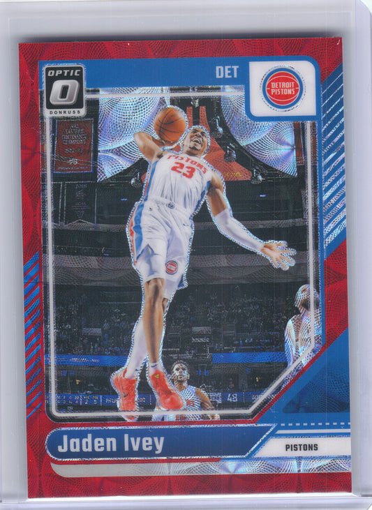 2024-25 Donruss Optic #182 Jaden Ivey Red International Detroit Pistons