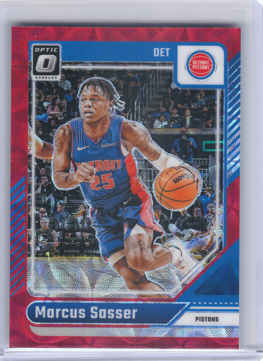2024-25 Donruss Optic #202 Marcus Sasser Red International Detroit Pistons