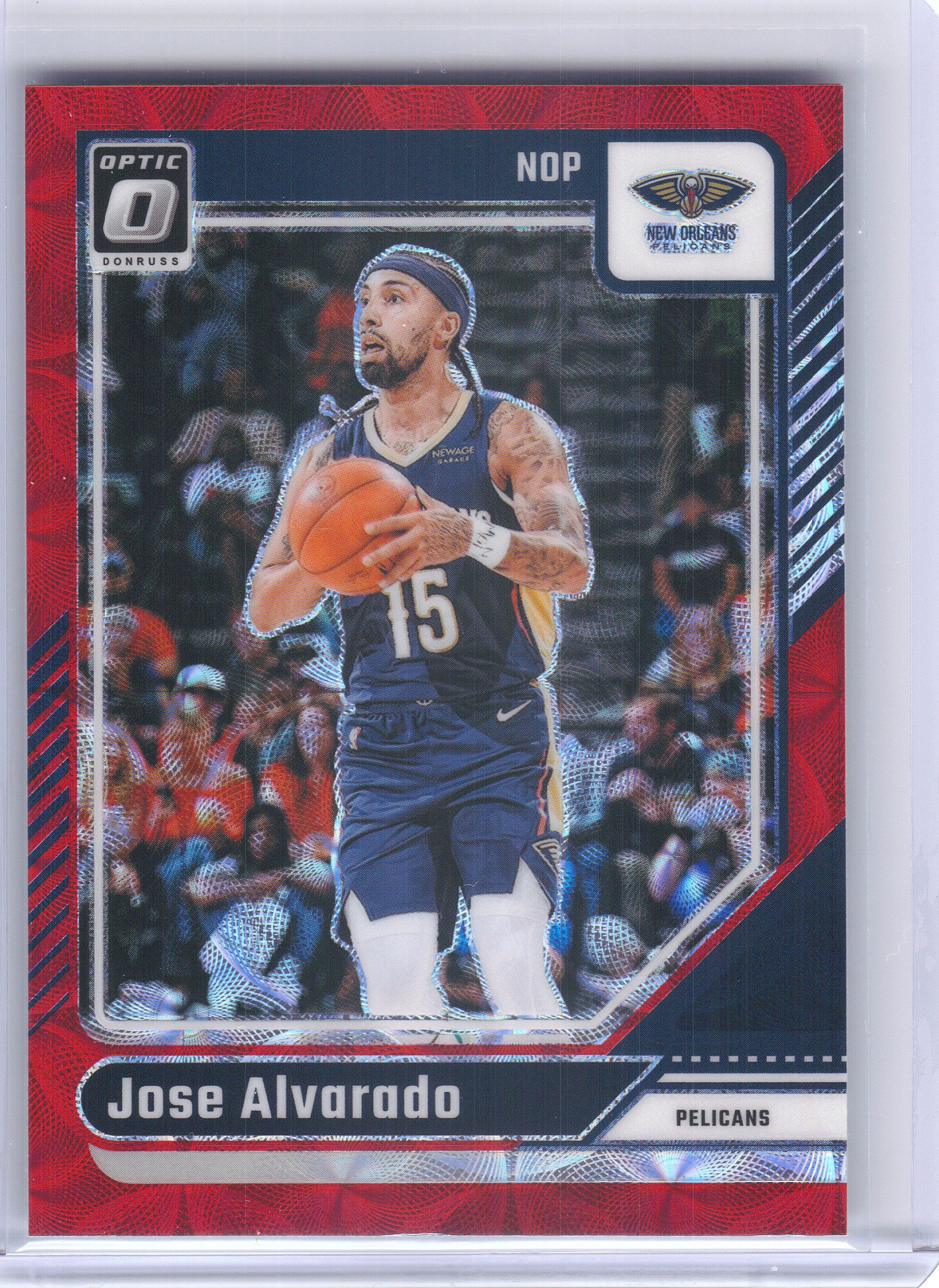 2024-25 Donruss Optic #125 Jose Alvarado Red International New Orleans Pelicans