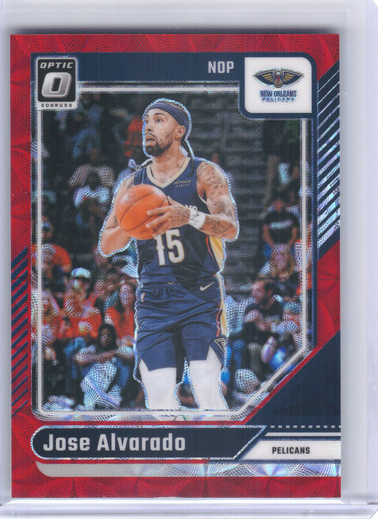 2024-25 Donruss Optic #125 Jose Alvarado Red International New Orleans Pelicans