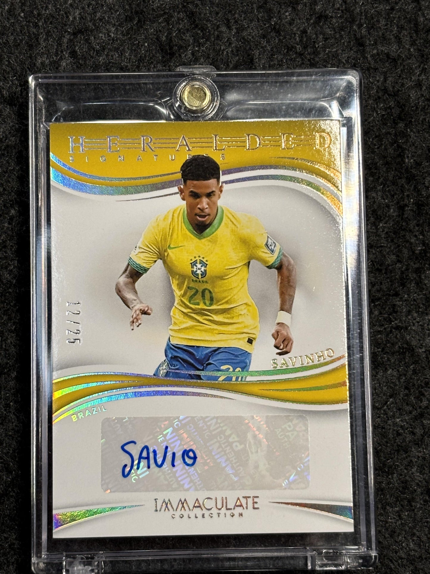 2024-25 Panini Immaculate Collection #HS-S Savinho Heralded Signatures #/25 Brazil SN, Auto