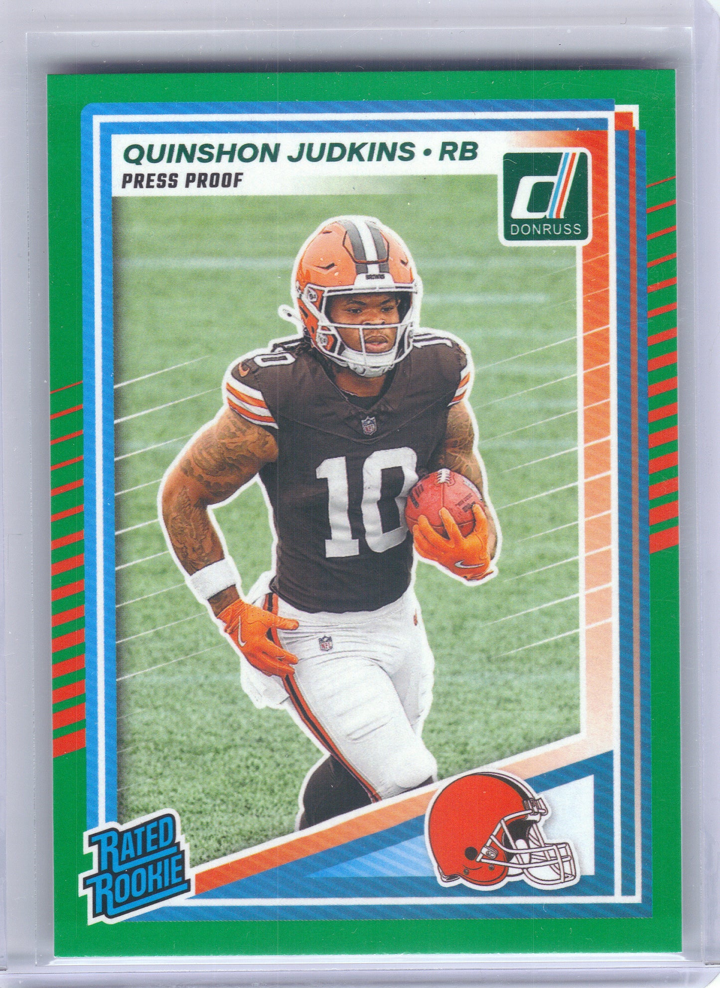 2025 Donruss #330 Quinshon Judkins Press Proofs Green Cleveland Browns Rookie