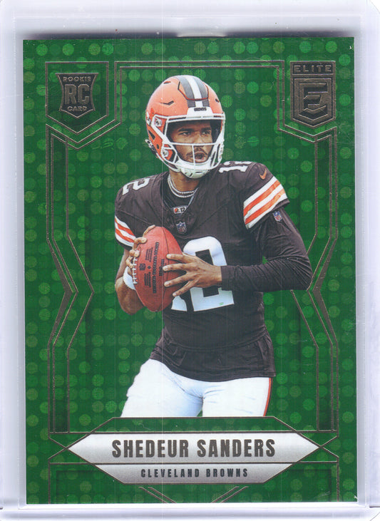 2025 Donruss Elite #112 Shedeur Sanders Green Disco Cleveland Browns Rookie