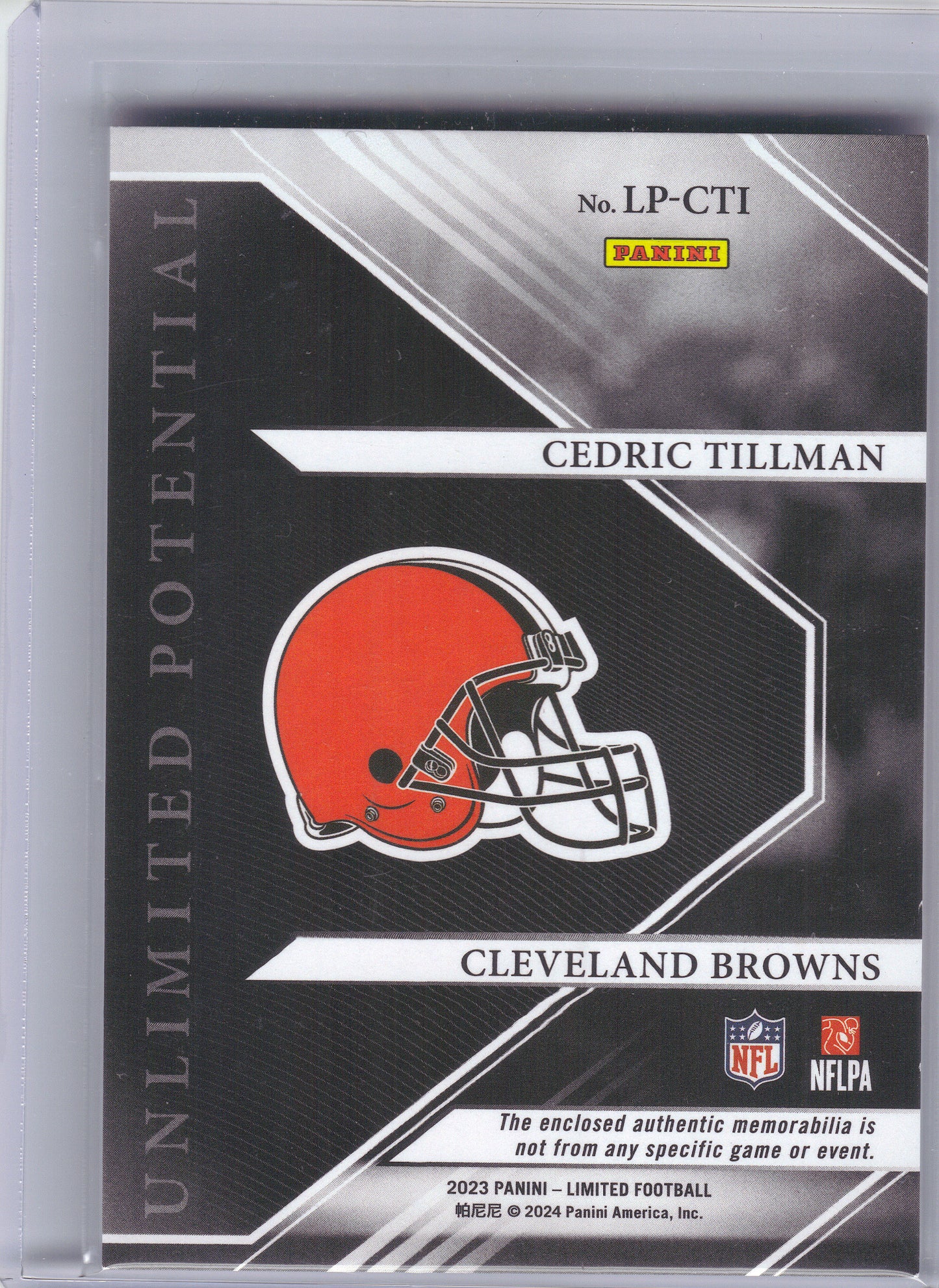 2023 Panini Limited #LP-CTI Cedric Tillman Unlimited Potential #/200 Cleveland Browns SN, Memorabilia