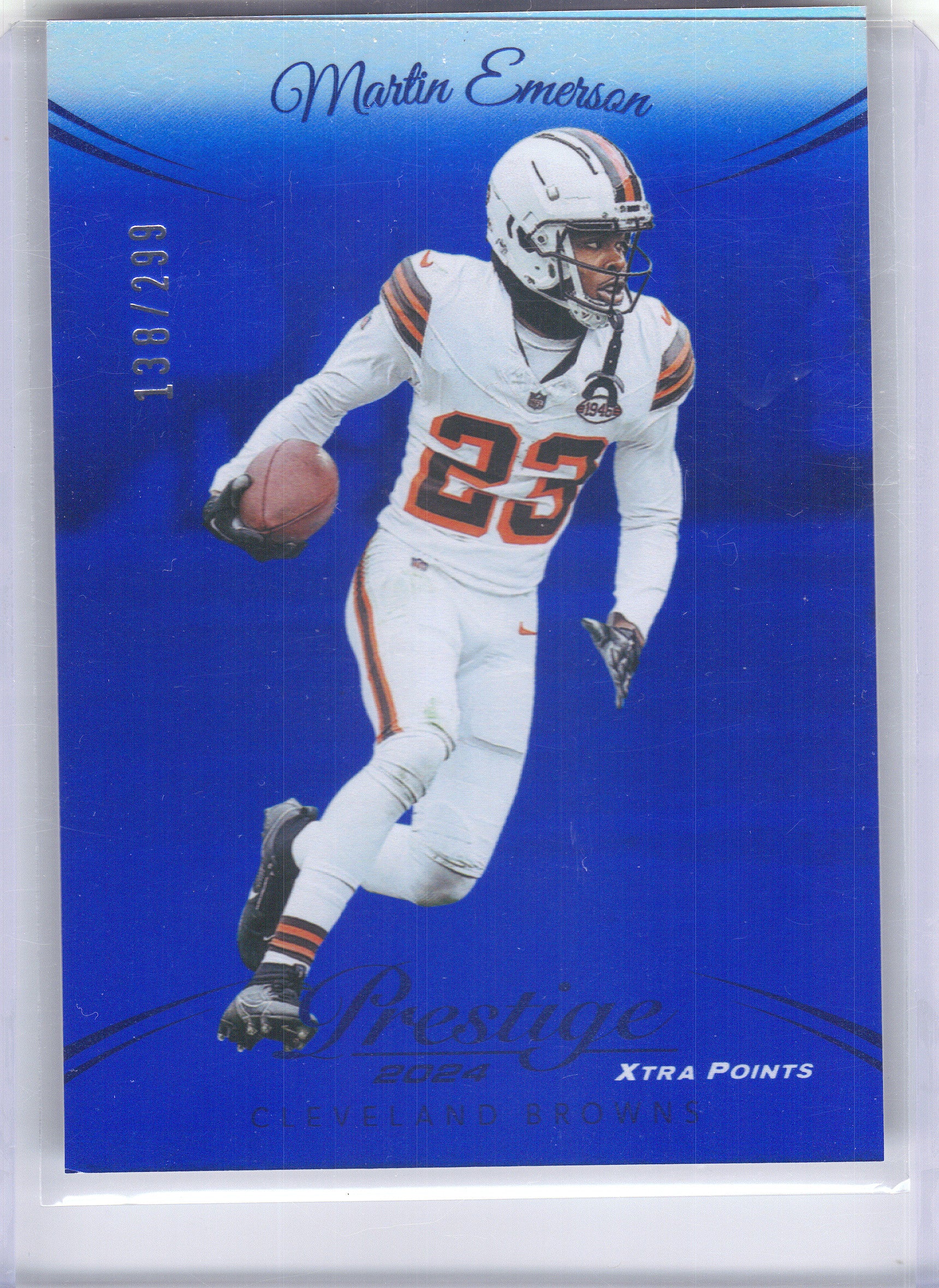 2024 Panini Prestige #72 Martin Emerson Blue Premium Xtra Points #/299 Cleveland Browns SN