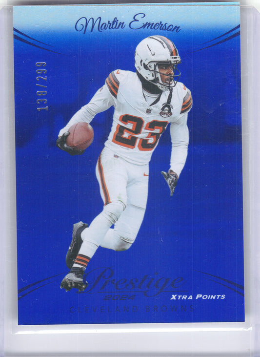 2024 Panini Prestige #72 Martin Emerson Blue Premium Xtra Points #/299 Cleveland Browns SN