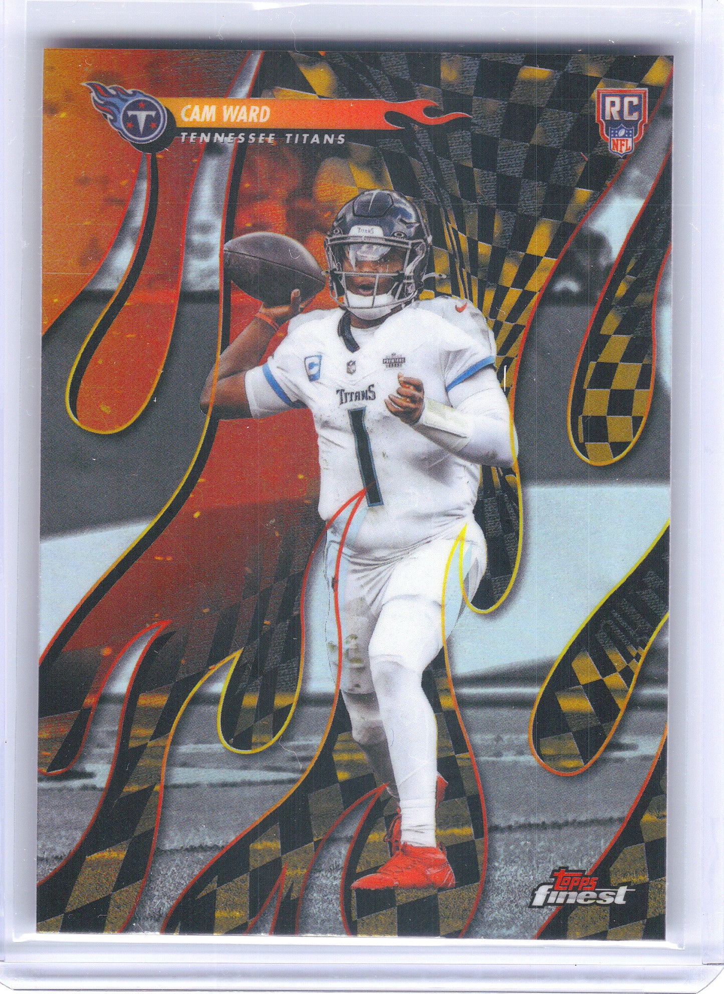 2025 Finest #T-5 Cam Ward Torchers Refractor Tennessee Titans