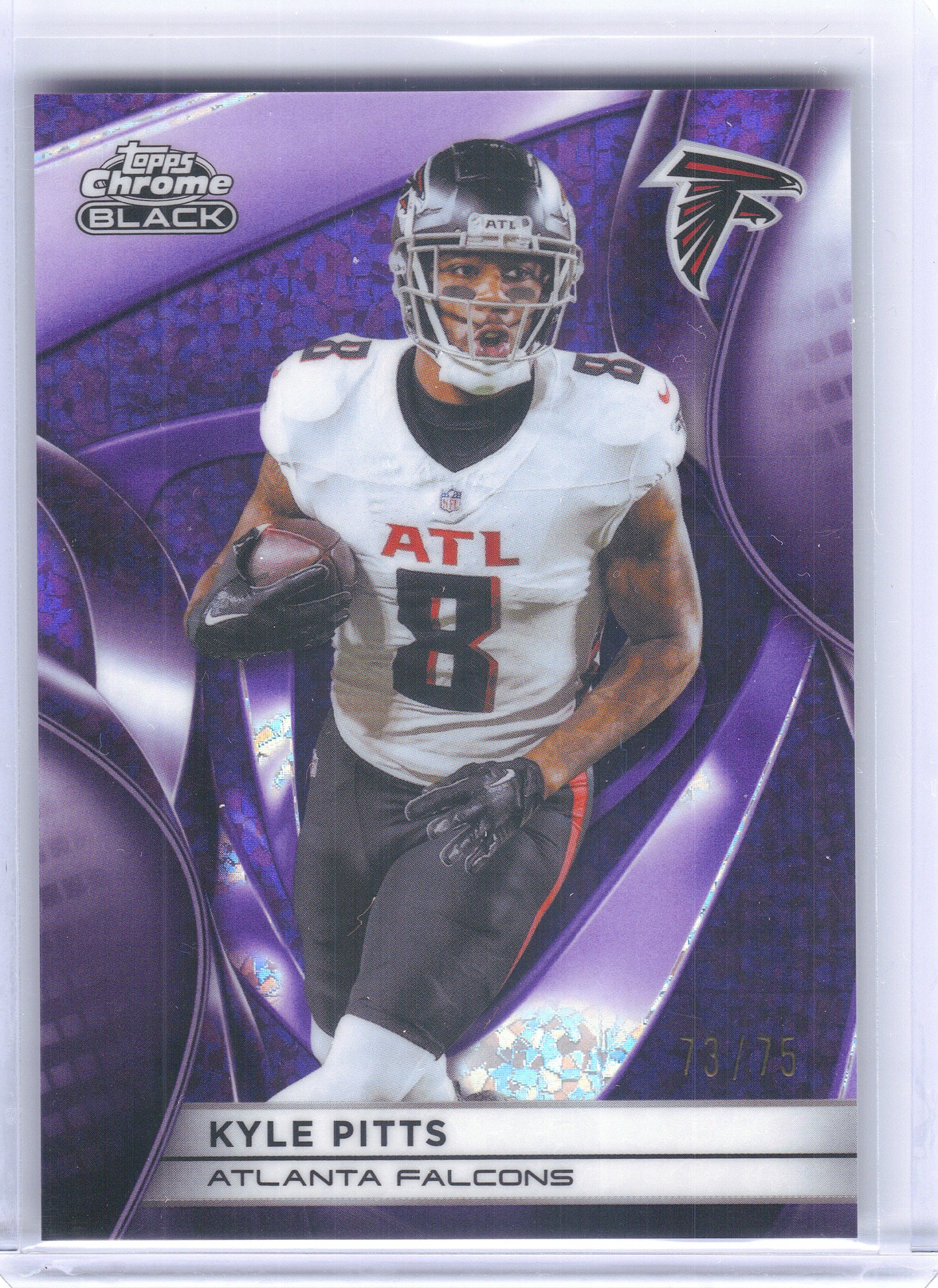 2025 Topps Chrome Black #7 Kyle Pitts Purple mini Diamond /75 Atlanta Falcons