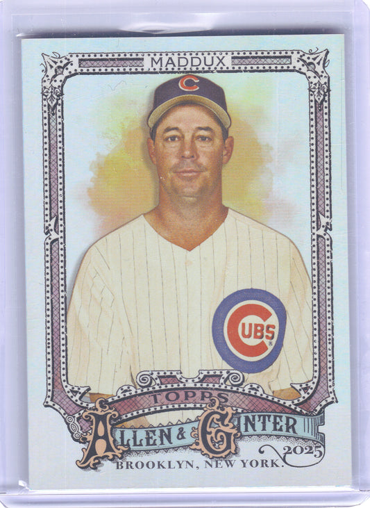 2025 Topps Allen & Ginter #41 Greg Maddux Silver Portrait Chicago Cubs