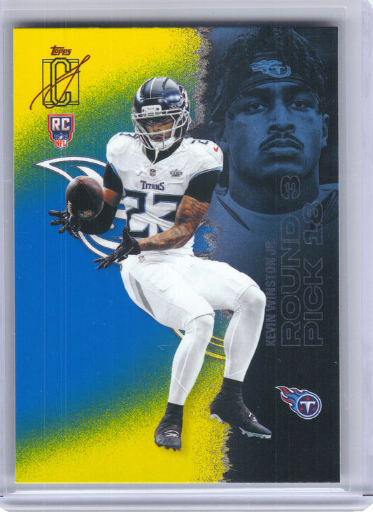 2025 Topps Signature Class #212 Kevin Winston Jr. Blue & Yellow Tennessee Titans Rookie