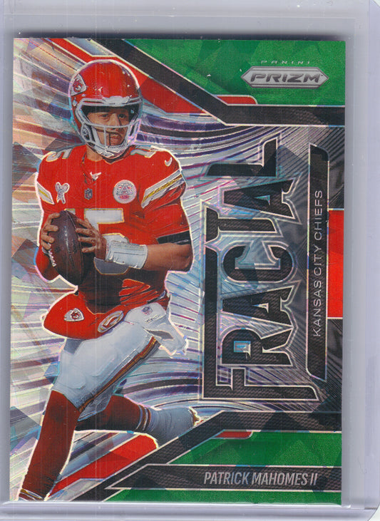2025 Panini Prizm #5 Patrick Mahomes II Fractal Green Ice Kansas City Chiefs