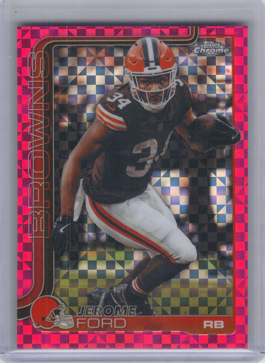 2025 Topps Chrome #71 Jerome Ford Hot Pink X-Fractor Cleveland Browns