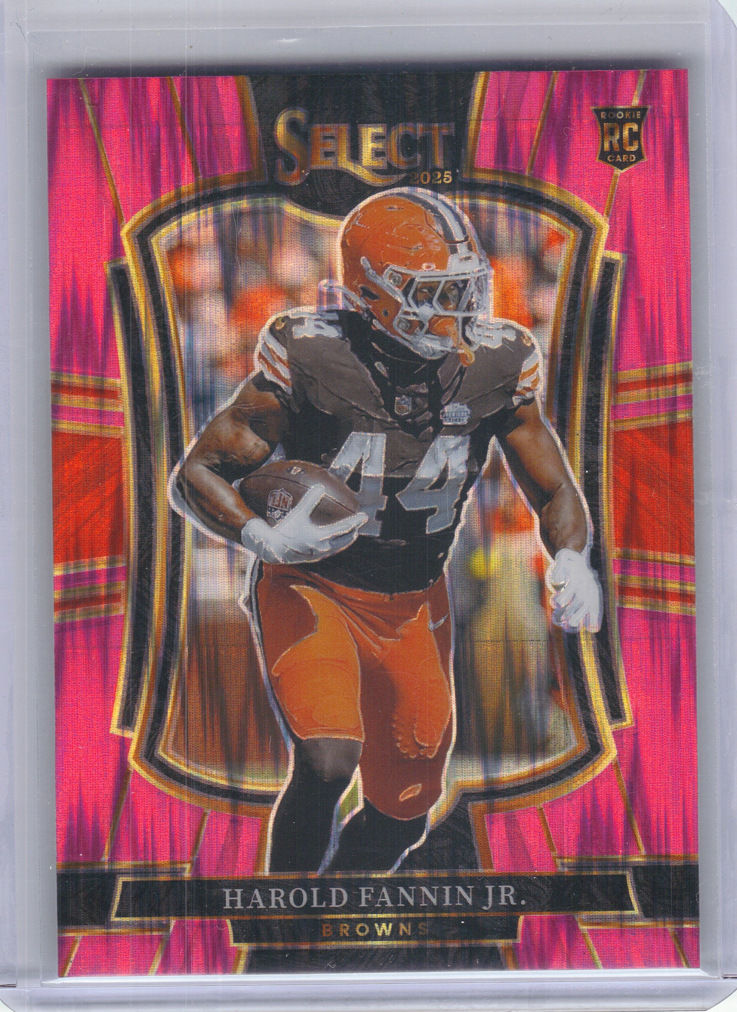 2025 Panini Select #155 Harold Fannin Jr. Pink Prizm Shock Cleveland Browns Rookie