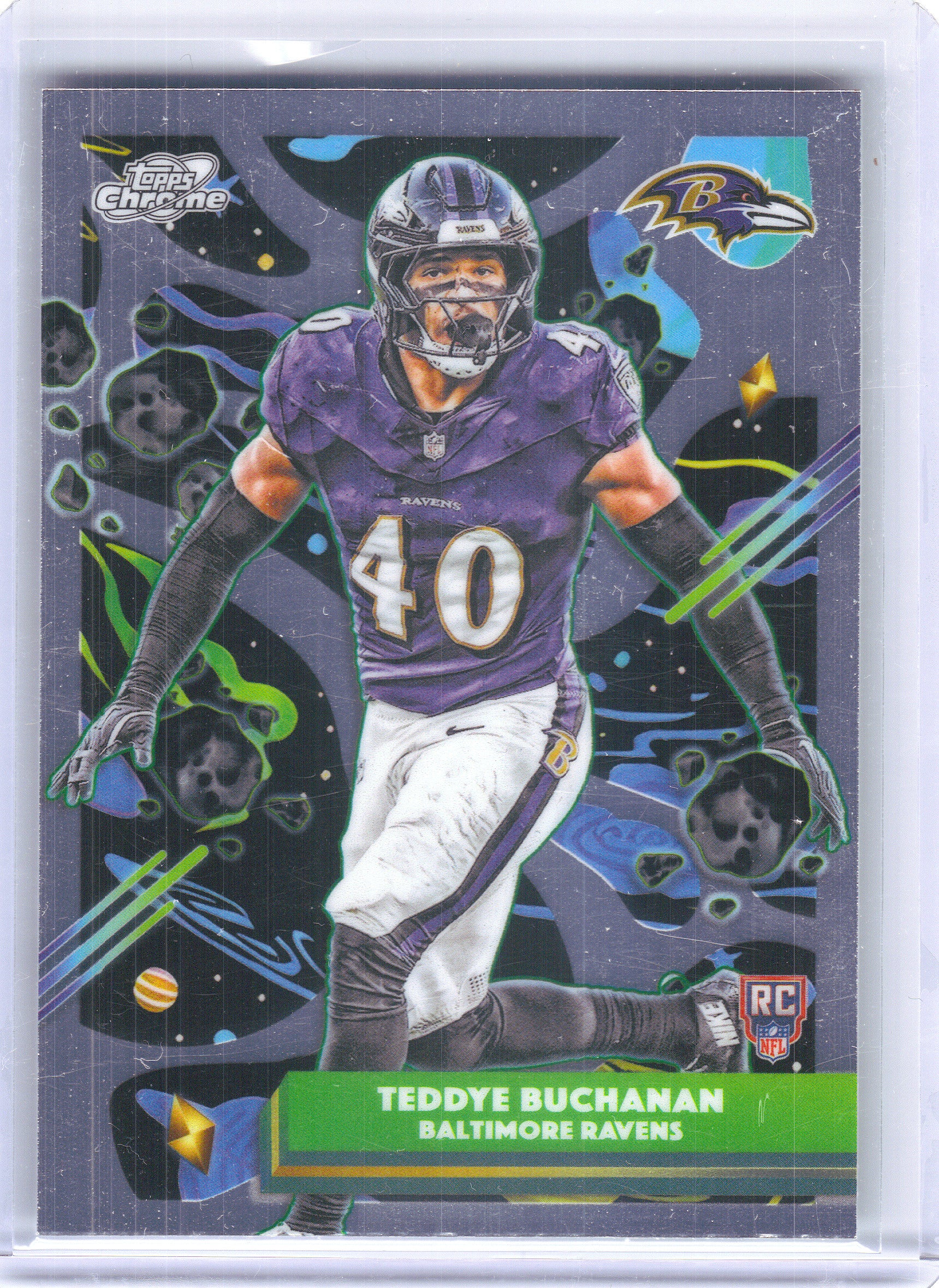 2025 Topps Chrome Cosmic #109 Teddye Buchanan Baltimore Ravens Rookie