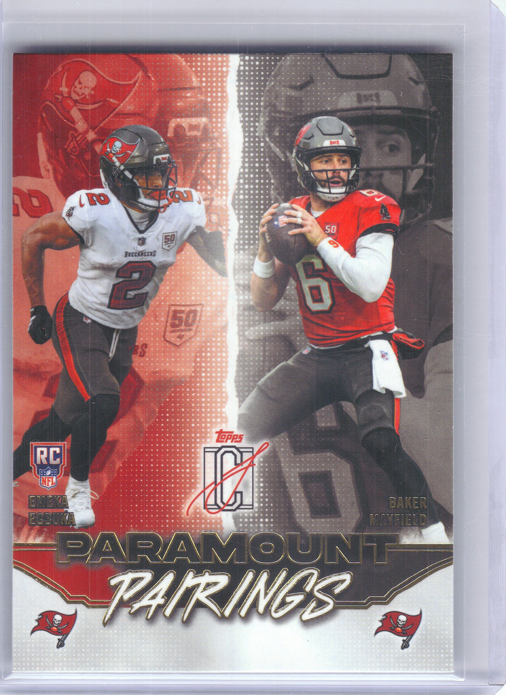 2025 Topps Signature Class #PP-9 Baker Mayfield / Emeka Egbuka Paramount Pairings Tampa Bay Buccaneers