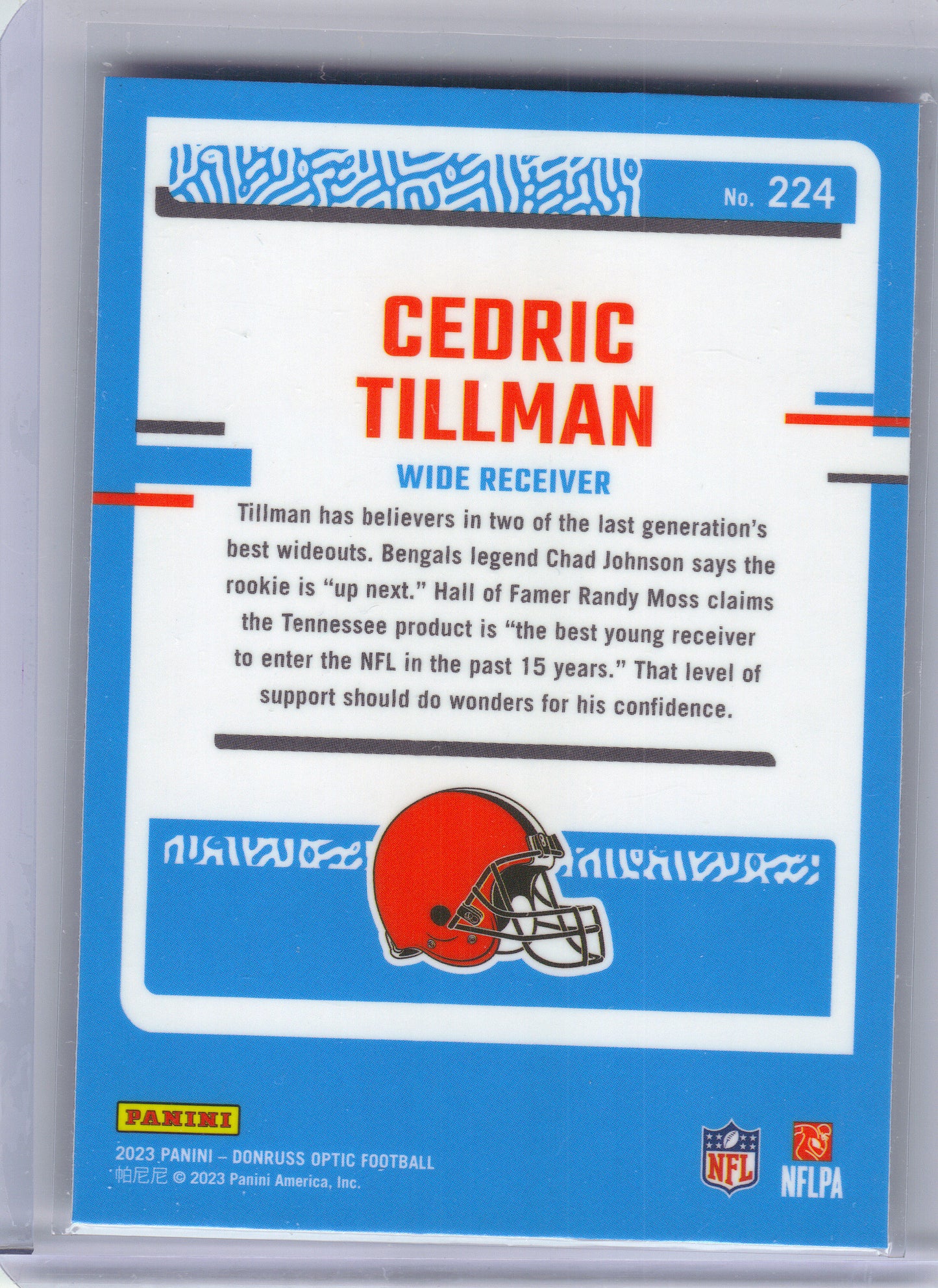 2023 Donruss Optic #224 Cedric Tillman Cleveland Browns Rookie