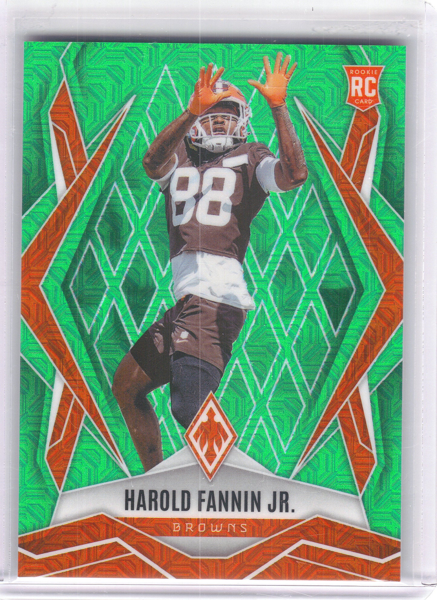 2025 Panini Phoenix #217 Harold Fannin Jr. Lime Green Mojo Prizm #/75 Cleveland Browns SN, Rookie