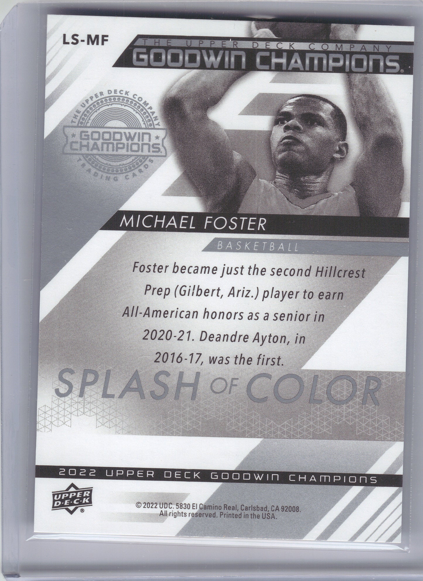 2022 Upper Deck Goodwin Champions #142 Michael Foster