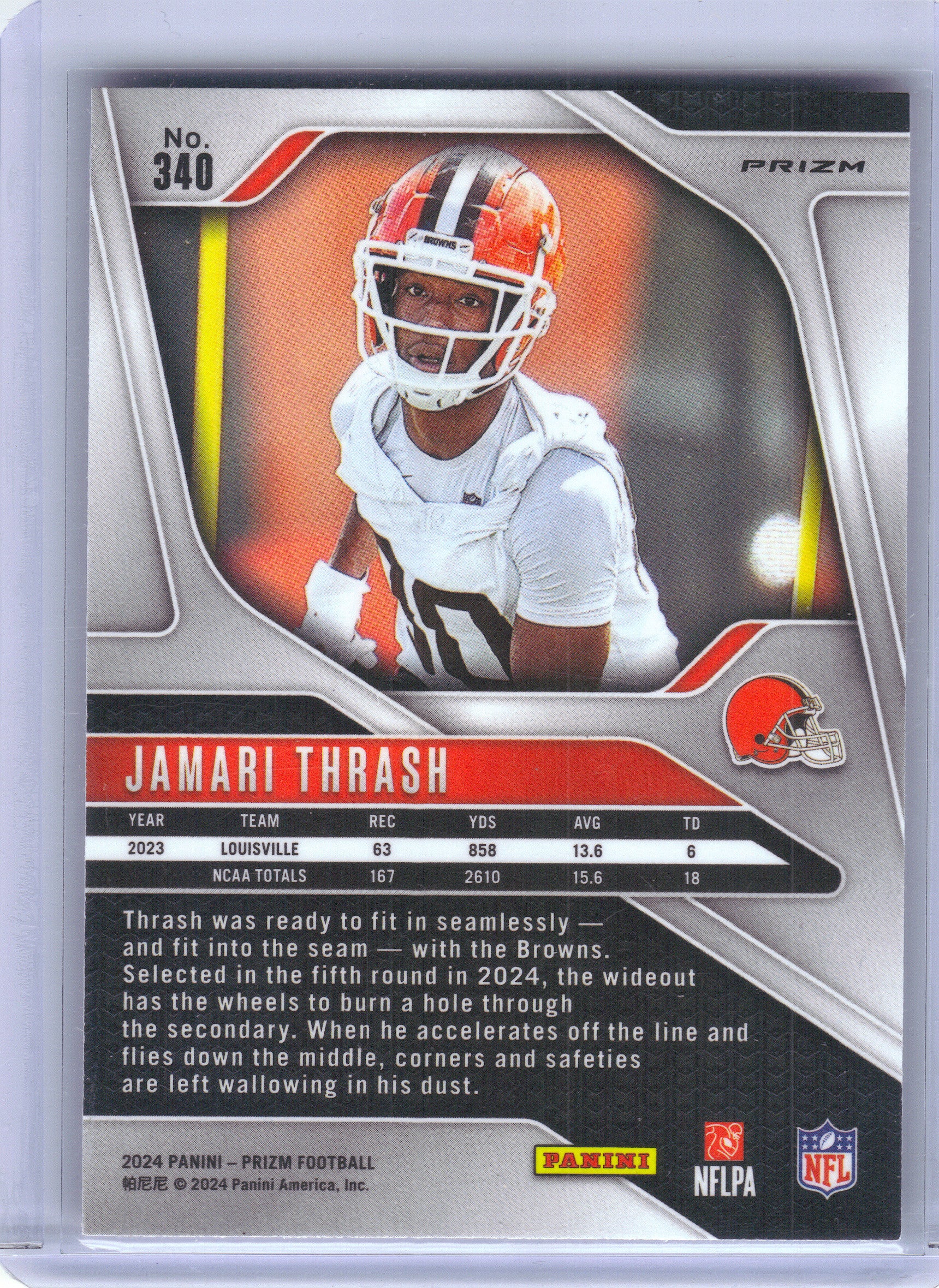 2024 Panini Prizm #340 Jamari Thrash Pink Wave Cleveland Browns Rookie