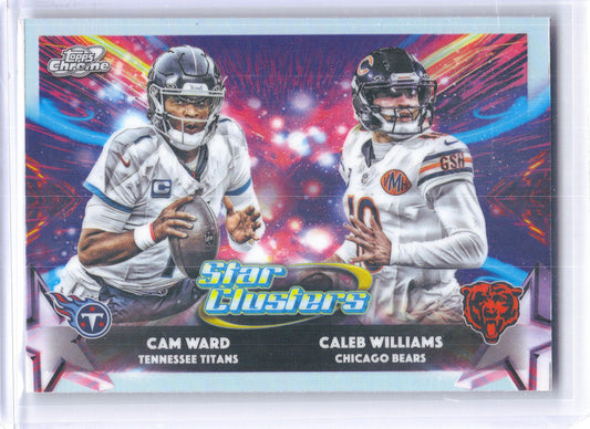 2025 Topps Chrome Cosmic #SC-1 Cam Ward / Caleb Williams Star Clusters