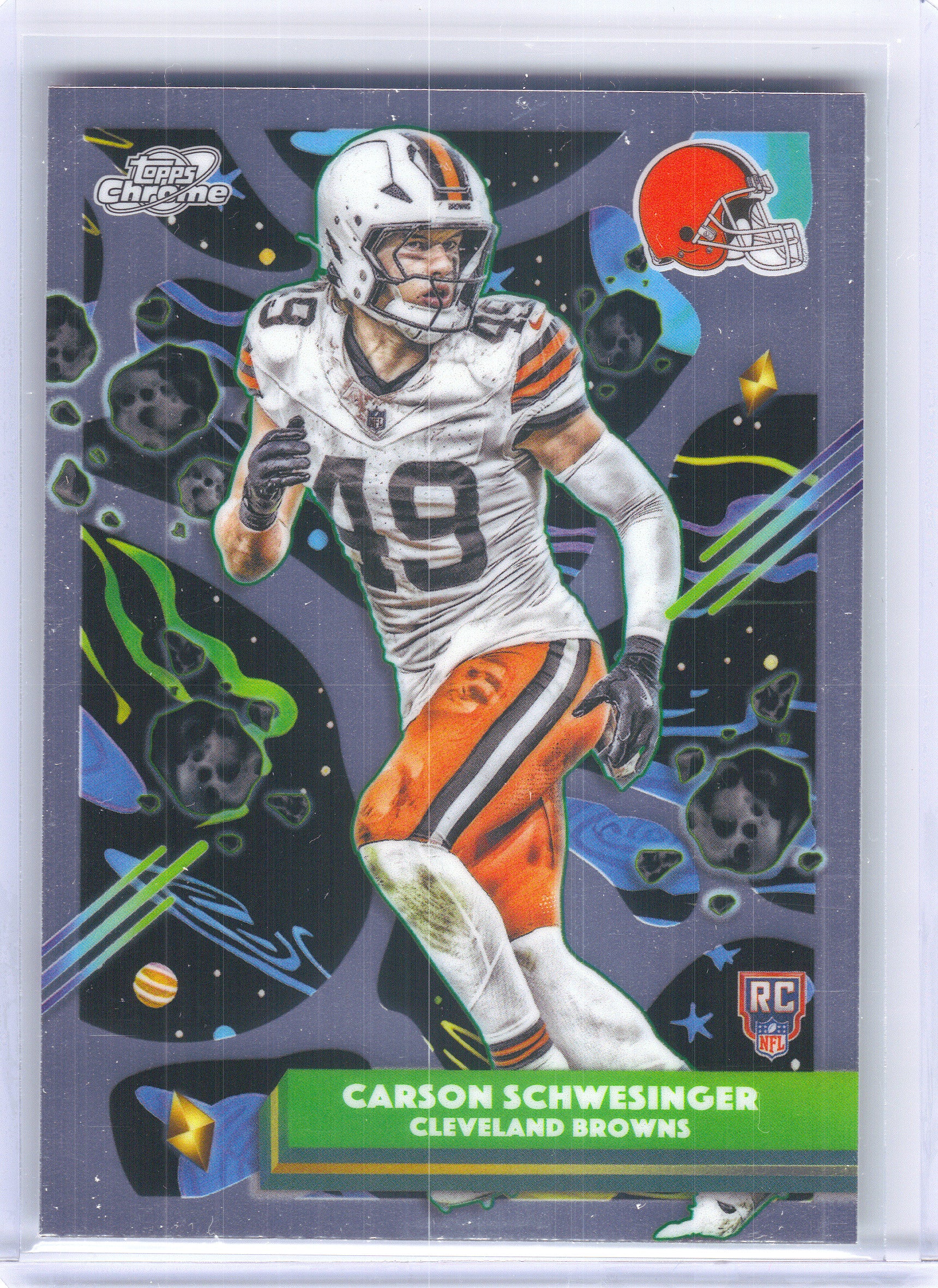 2025 Topps Chrome Cosmic #123 Carson Schwesinger Cleveland Browns Rookie