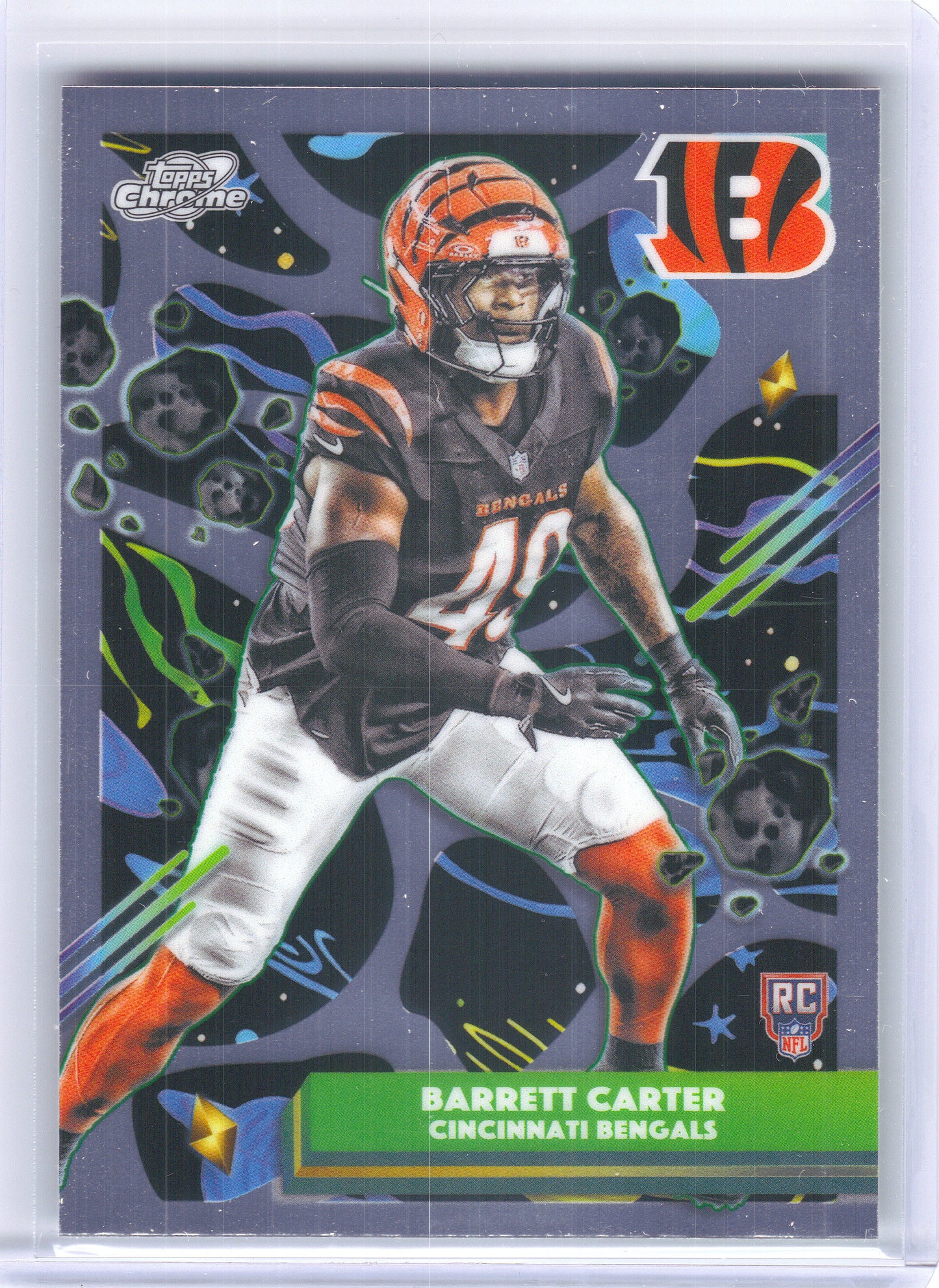 2025 Topps Chrome Cosmic #121 Barrett Carter Cincinnati Bengals Rookie