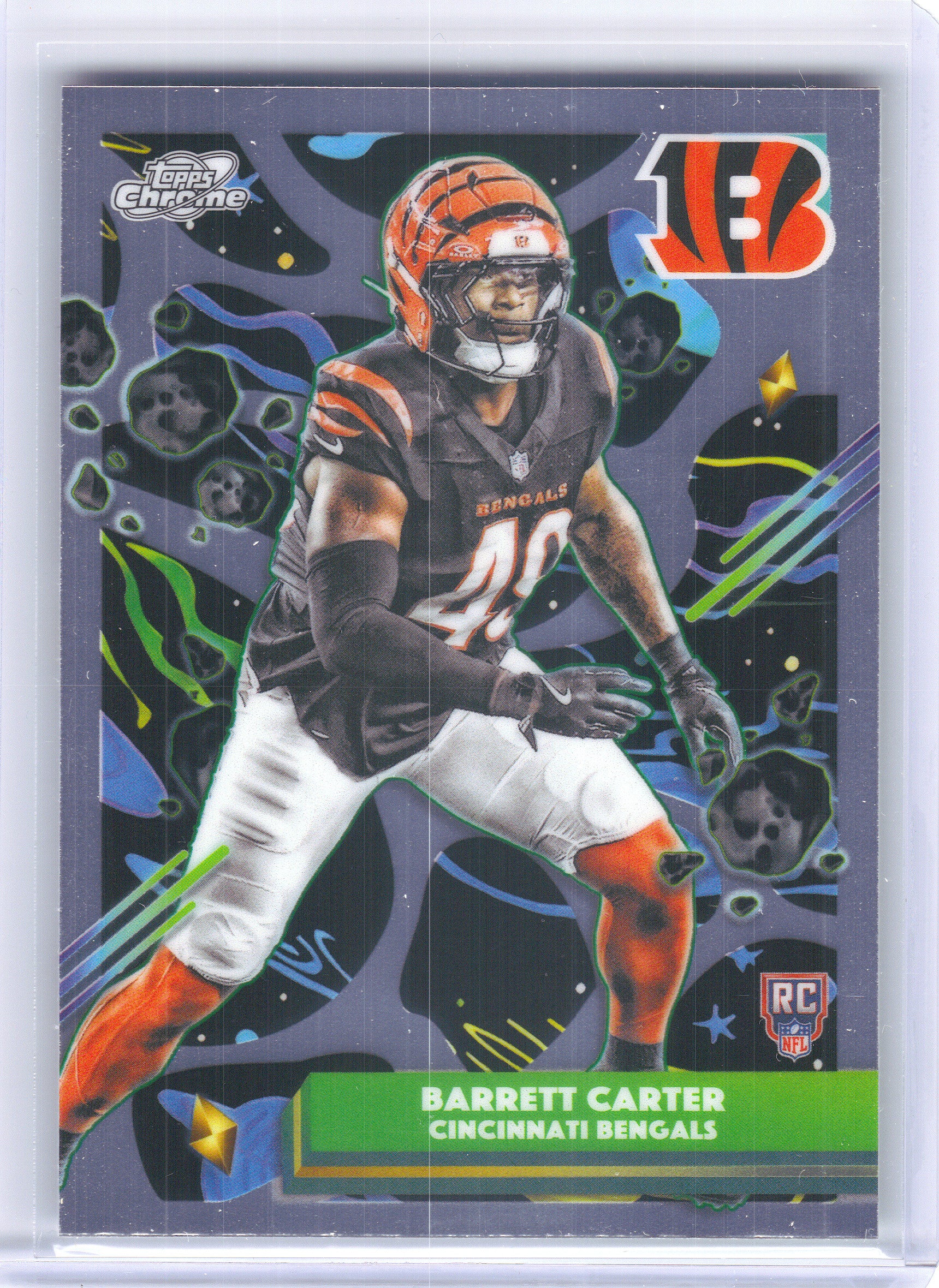 2025 Topps Chrome Cosmic #121 Barrett Carter Cincinnati Bengals Rookie