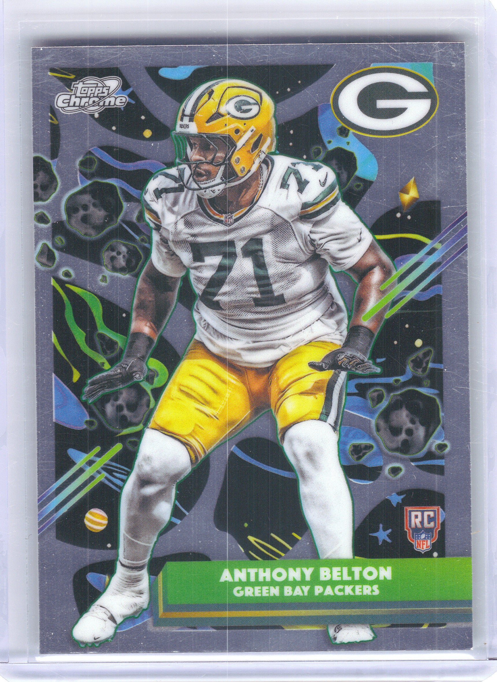 2025 Topps Chrome Cosmic #138 Anthony Belton Green Bay Packers Rookie