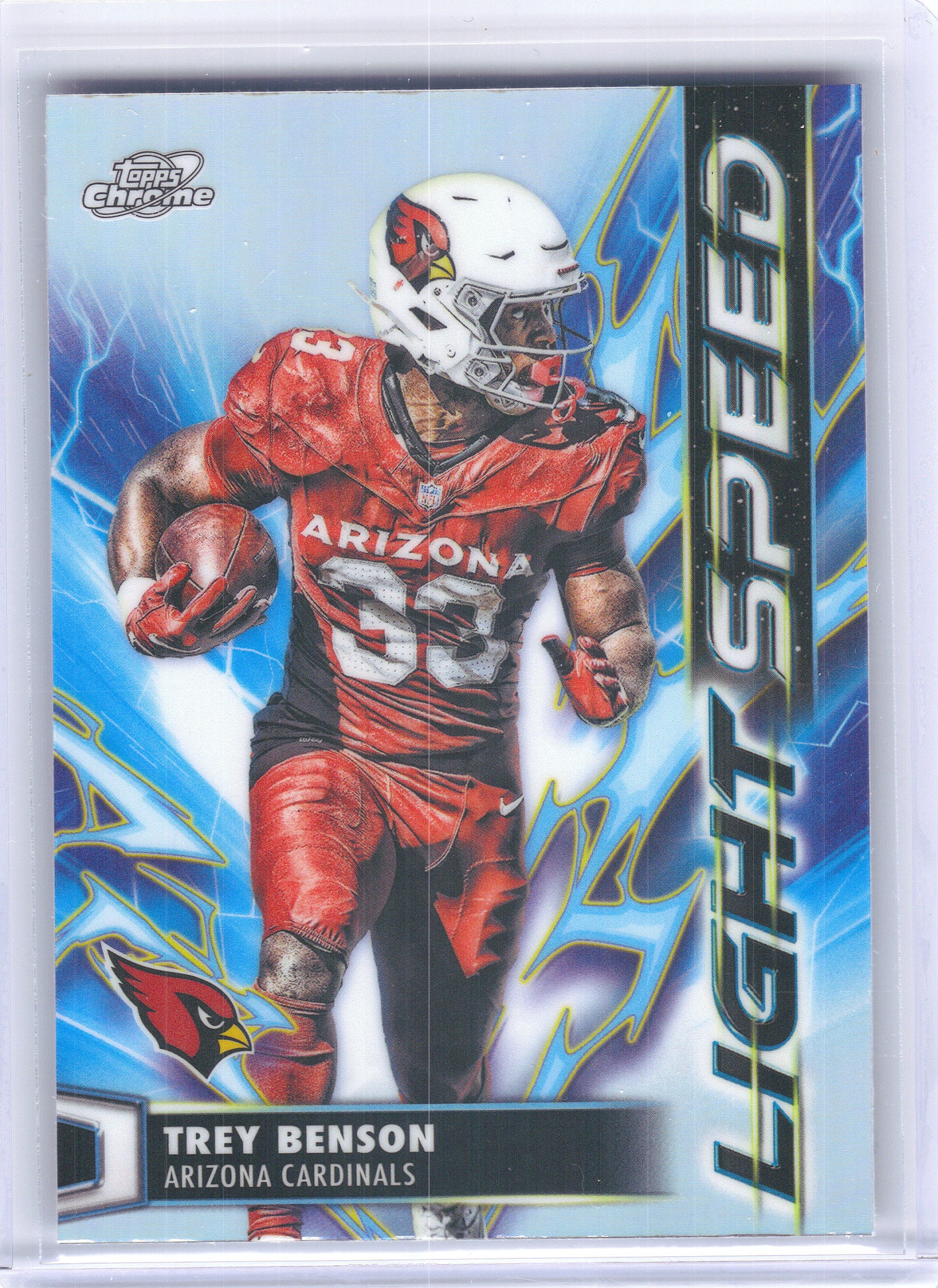 2025 Topps Chrome Cosmic #LS-11 Trey Benson Light Speed Arizona Cardinals