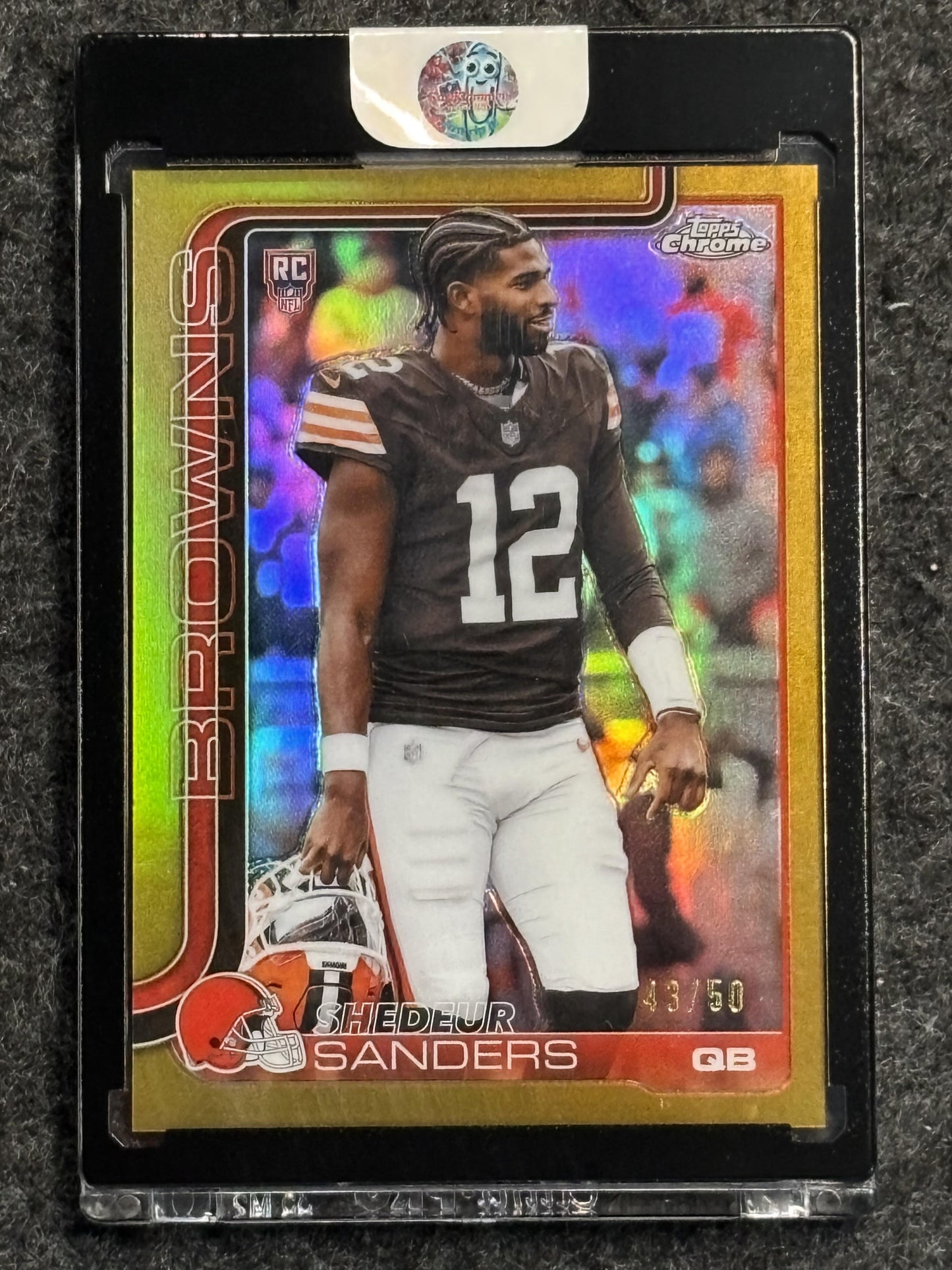 2025 Topps Chrome #315 Shedeur Sanders Gold Refractor Variation Cleveland Browns SN, Rookie