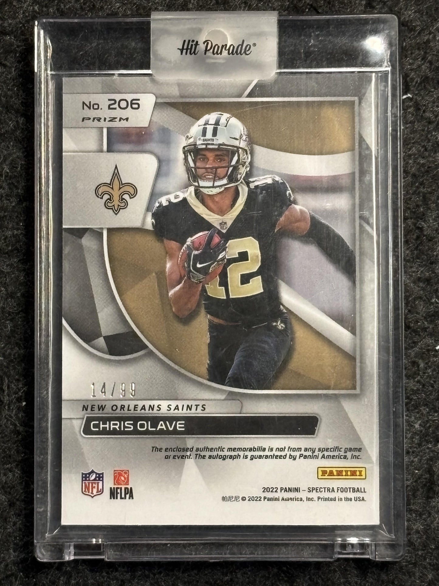 2022 Panini Spectra #206 Chris Olave Celestial #/99 New Orleans Saints SN, Rookie, Memorabilia, Auto