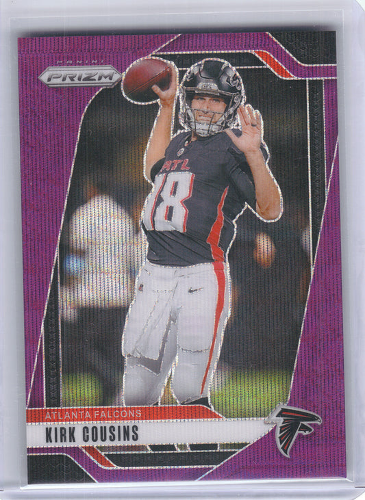 2024 Panini Prizm #10 Kirk Cousins Purple Wave #/99 Atlanta Falcons SN