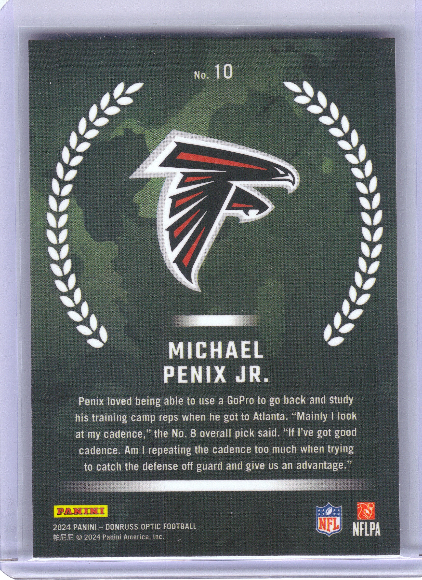 2024 Donruss Optic #10 Michael Penix Jr. Rookie Recruits Atlanta Falcons