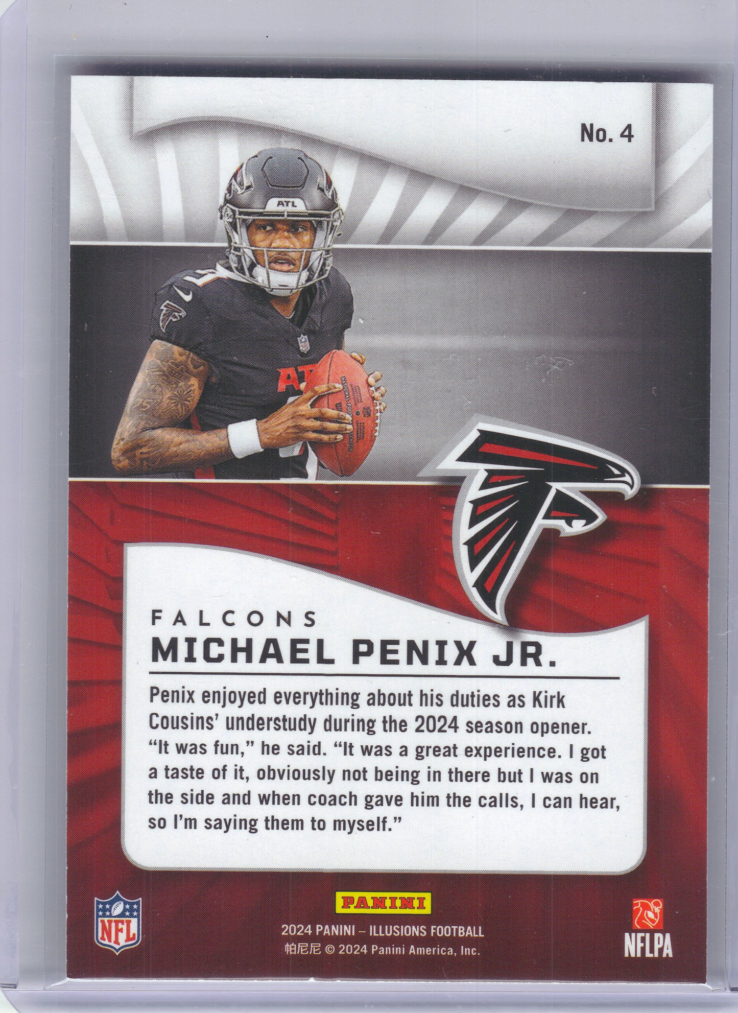 2024 Panini Illusions #4 Michael Penix Jr. 55pt Atlanta Falcons Rookie