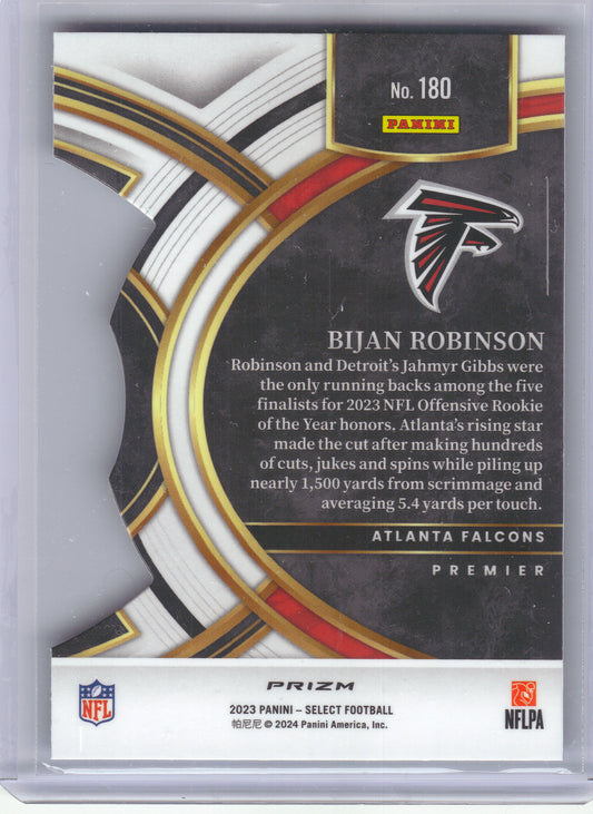 2023 Panini Select #180 Bijan Robinson Red and Blue Prizms Die Cuts Atlanta Falcons Rookie