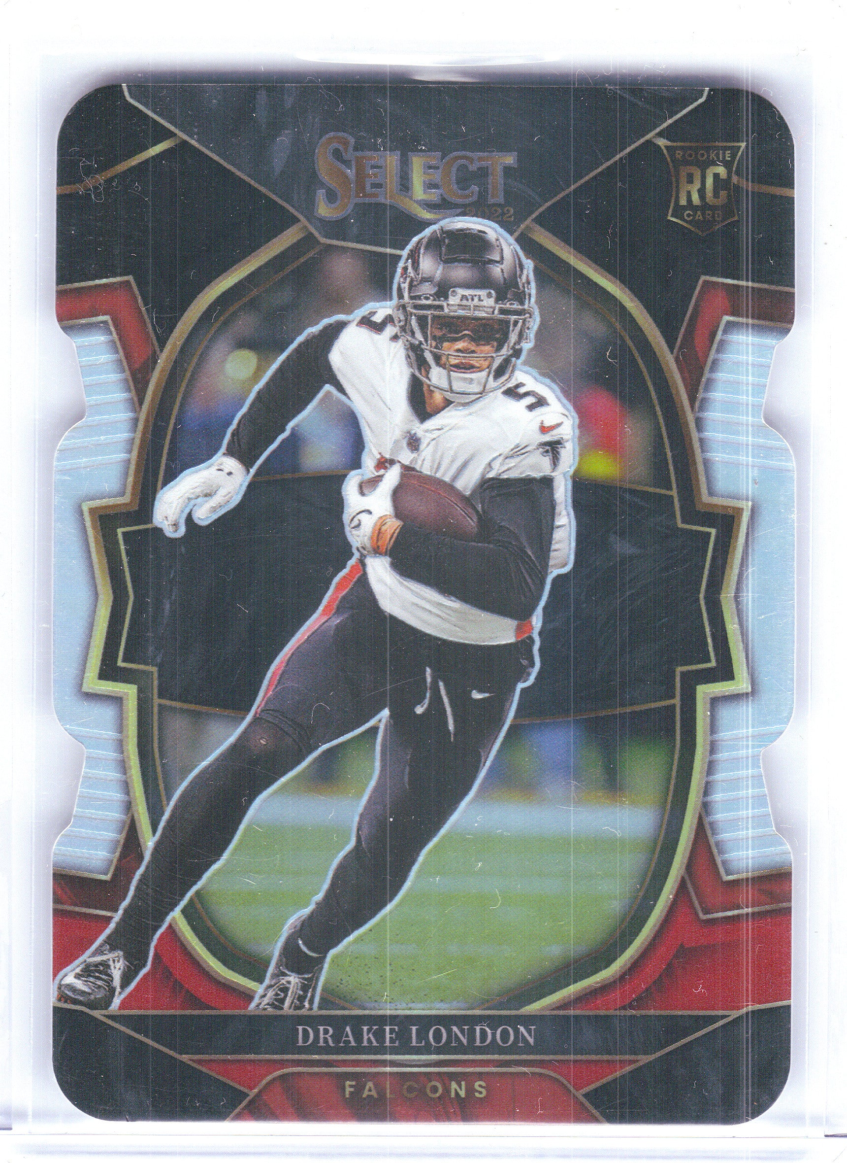 2022 Panini Select #35 Drake London Black and Red Prizm Die Cut Atlanta Falcons Rookie