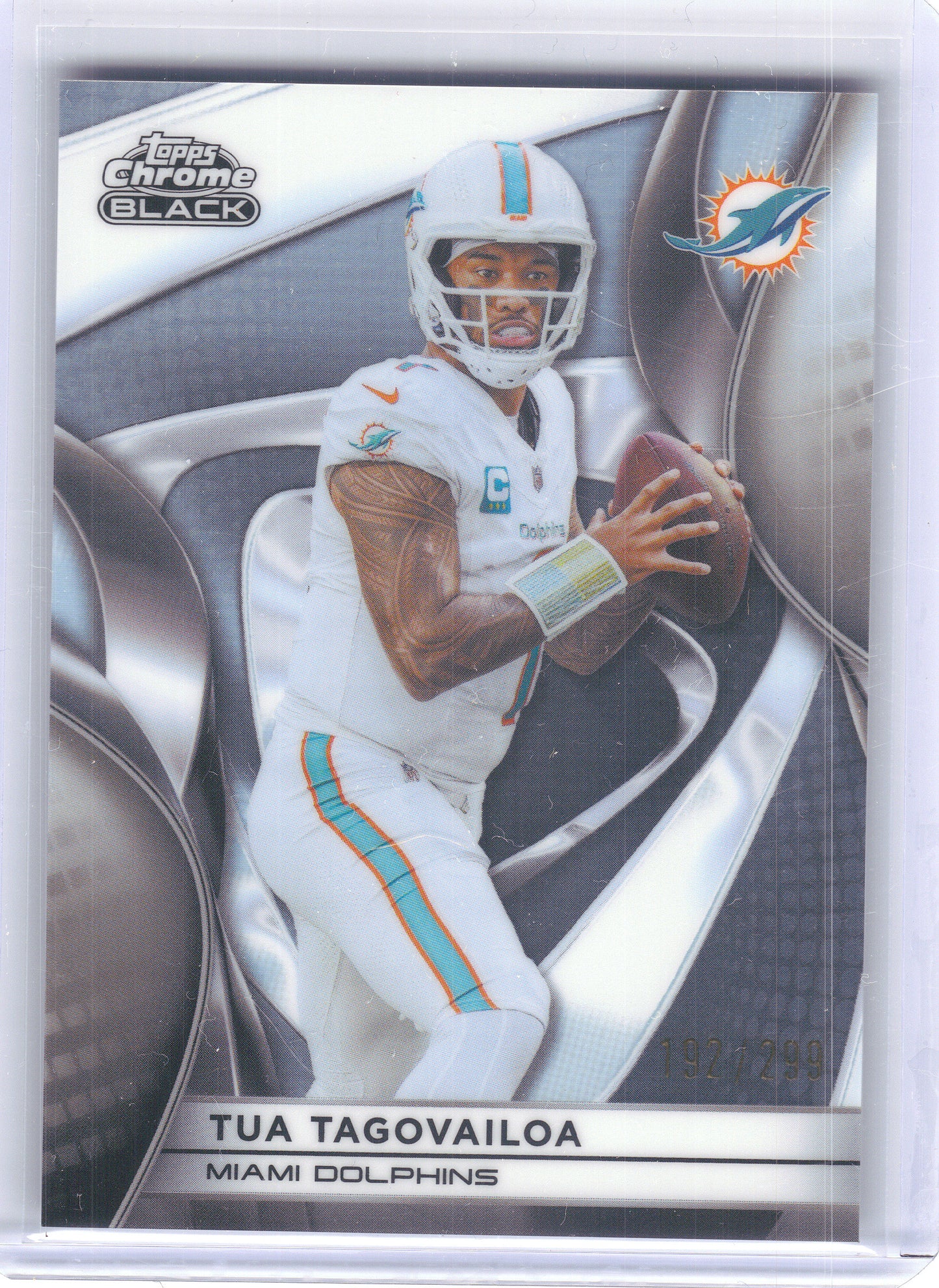 2025 Topps Chrome Black #63 Tua Tagovailoa Refractor /299 Miami Dolphins